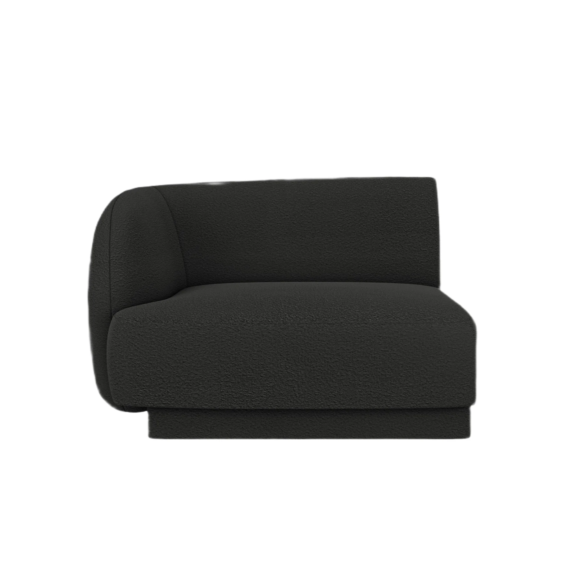 Sofa modułowa MILEY - moduł lewostronny czarny boucle