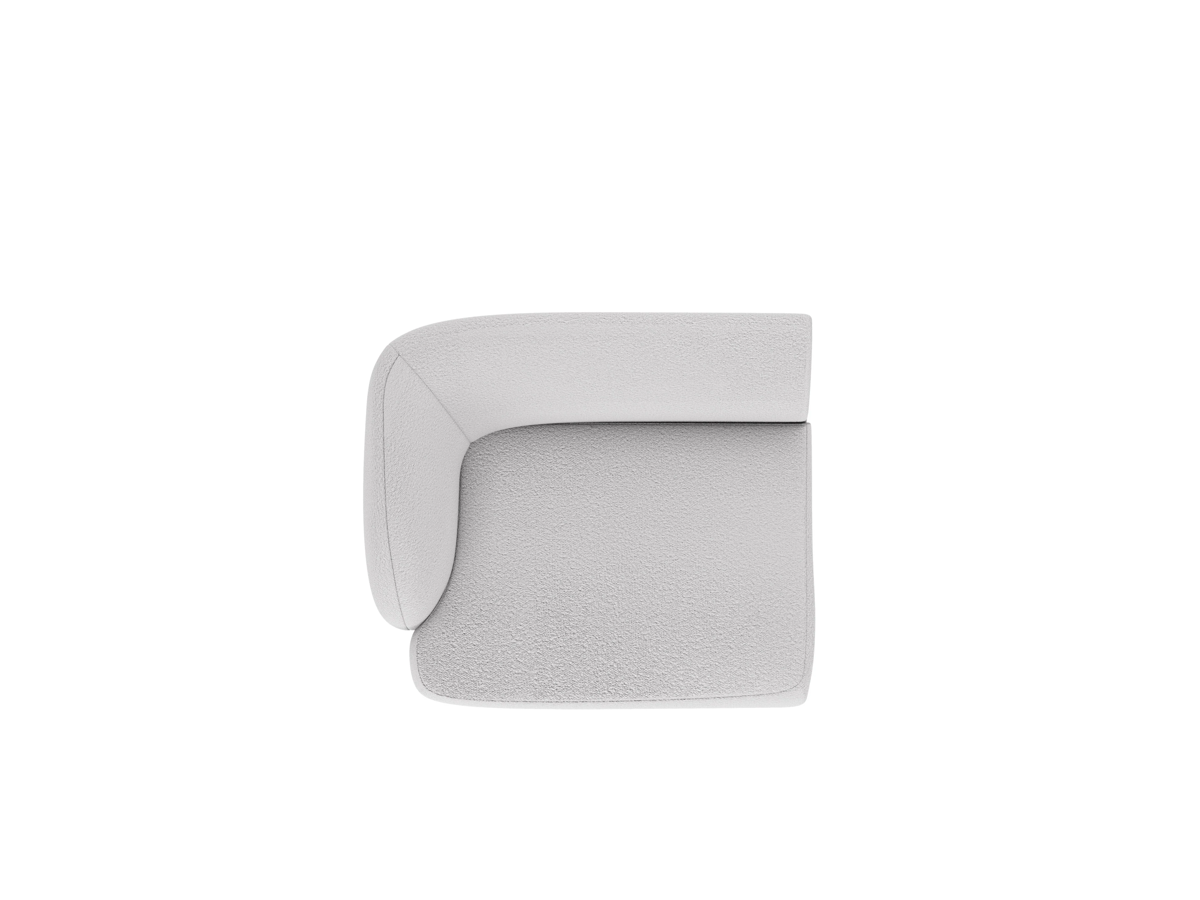 Sofa modułowa MILEY - moduł lewostronny jasnoszary boucle - Image 4