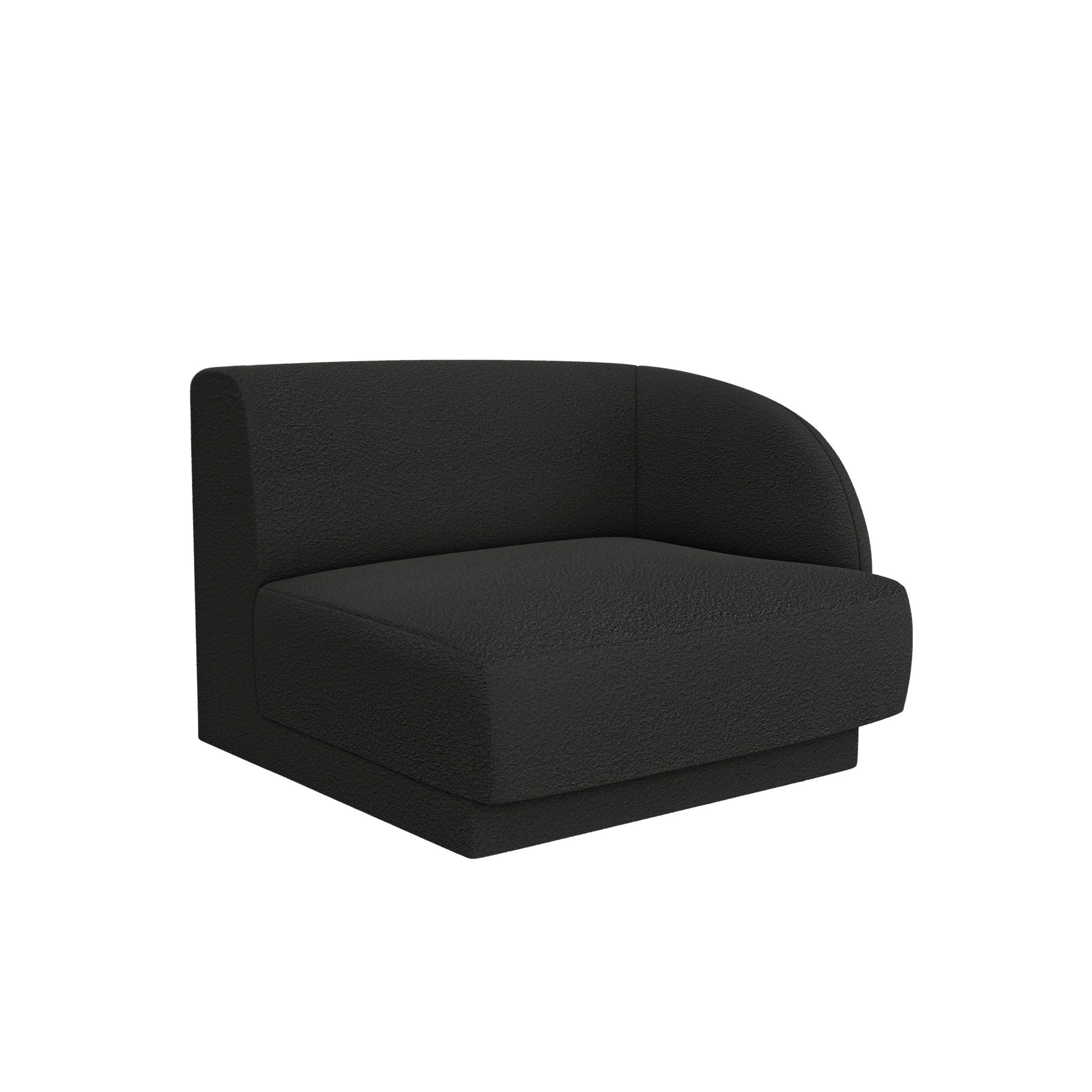 Sofa modułowa MILEY - moduł prawostronny czarny boucle - Image 2