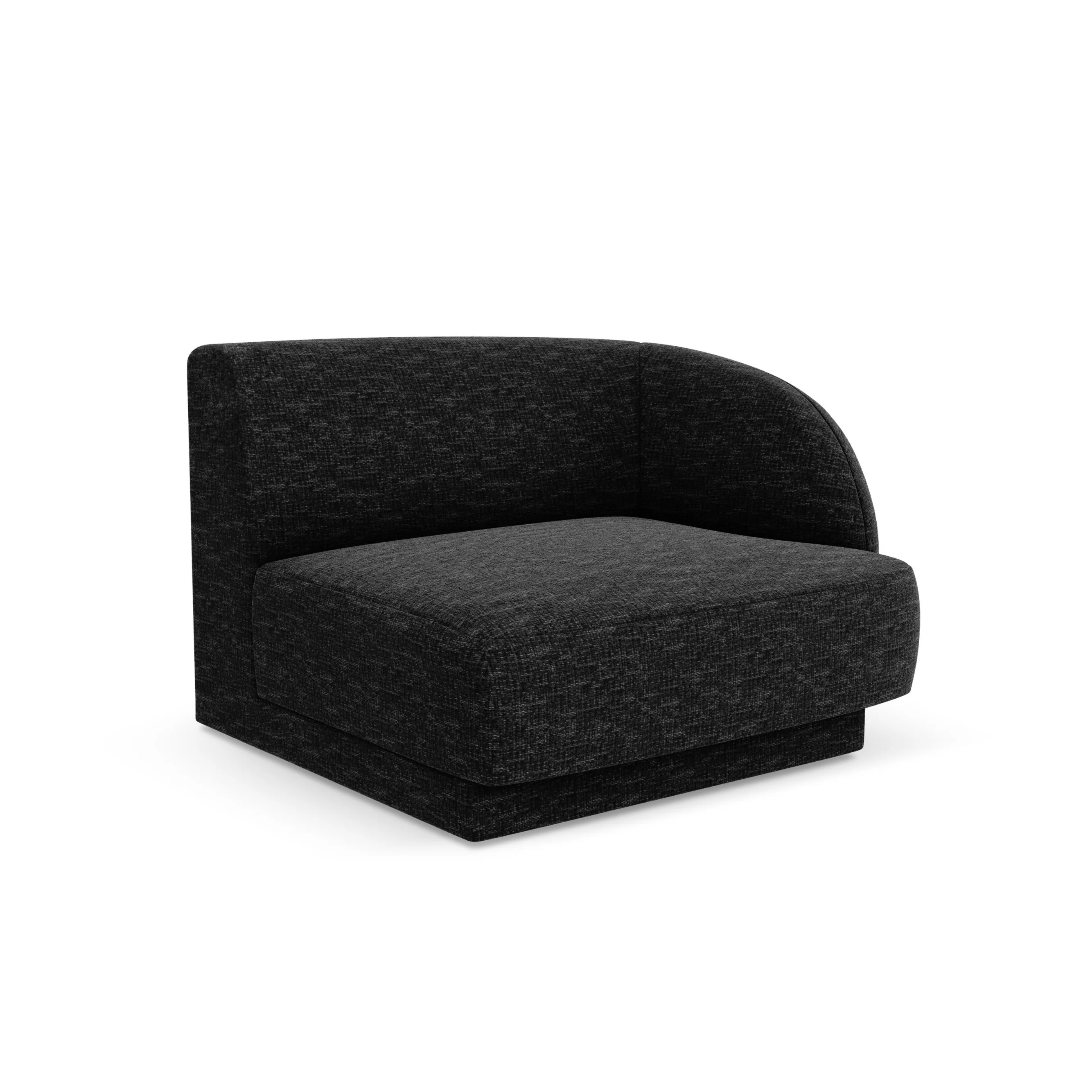 Sofa modułowa MILEY - moduł prawostronny czarny szenil jedwabisty - Image 2