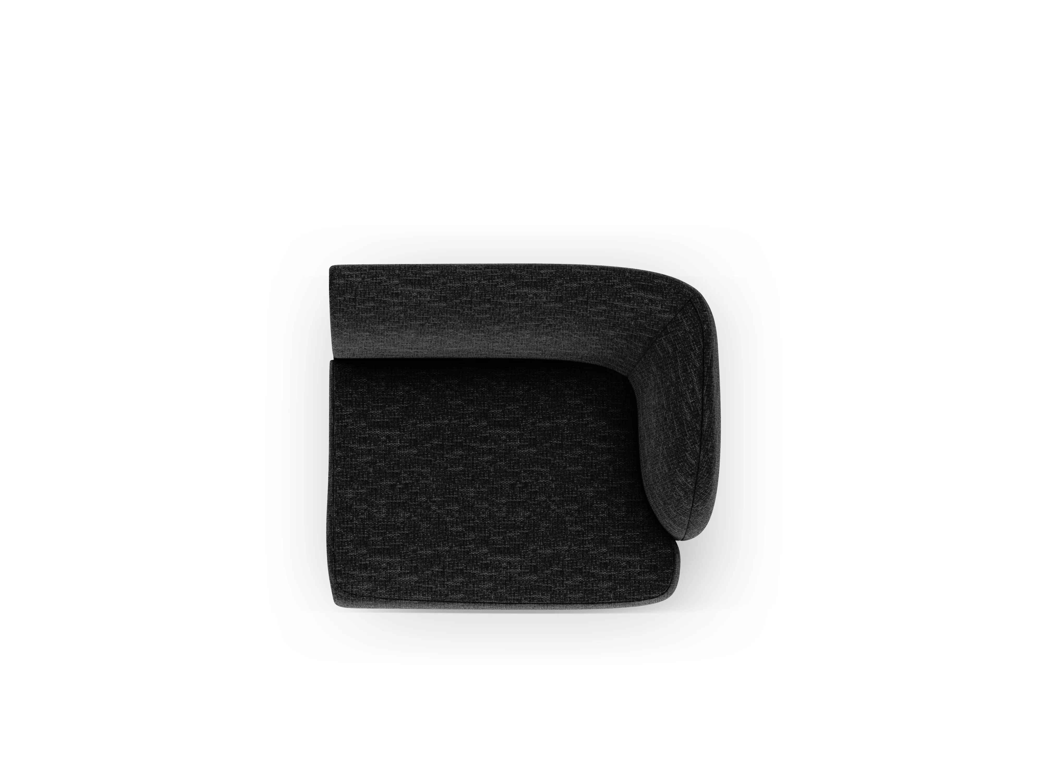 Sofa modułowa MILEY - moduł prawostronny czarny szenil jedwabisty - Image 3