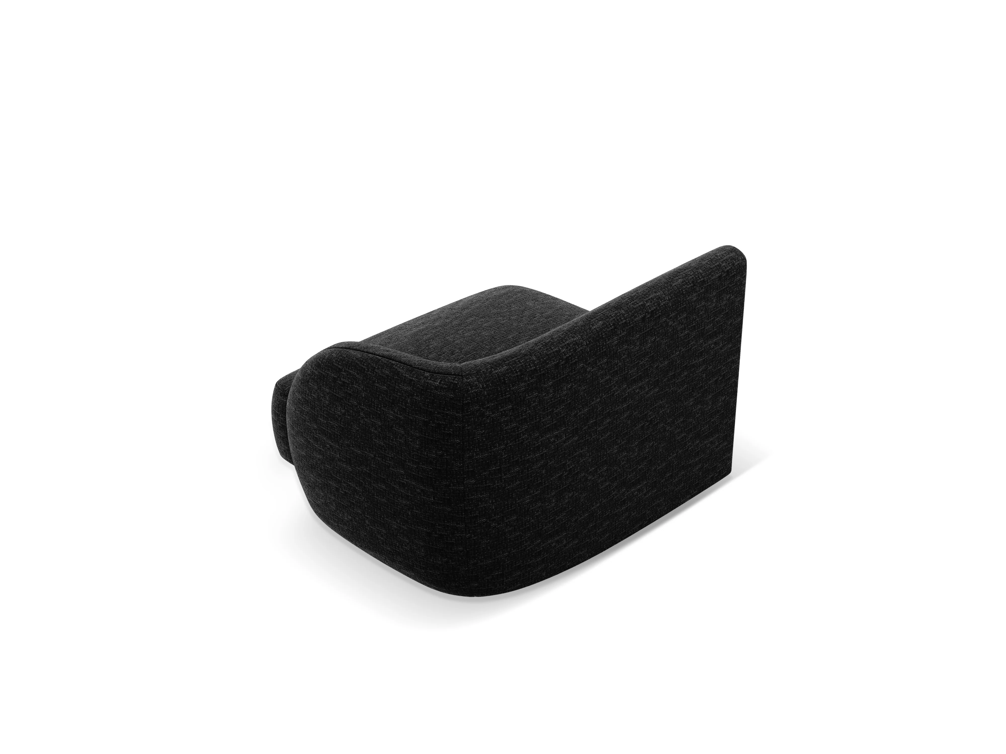 Sofa modułowa MILEY - moduł prawostronny czarny szenil jedwabisty - Image 4