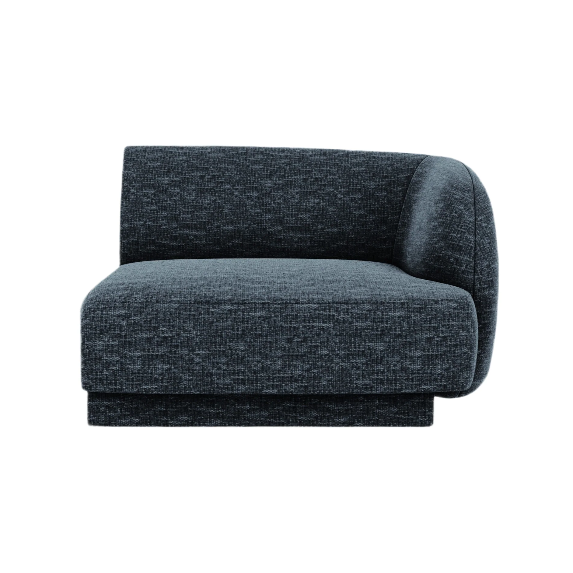 Sofa modułowa MILEY - moduł prawostronny granat królewski szenil jedwabisty