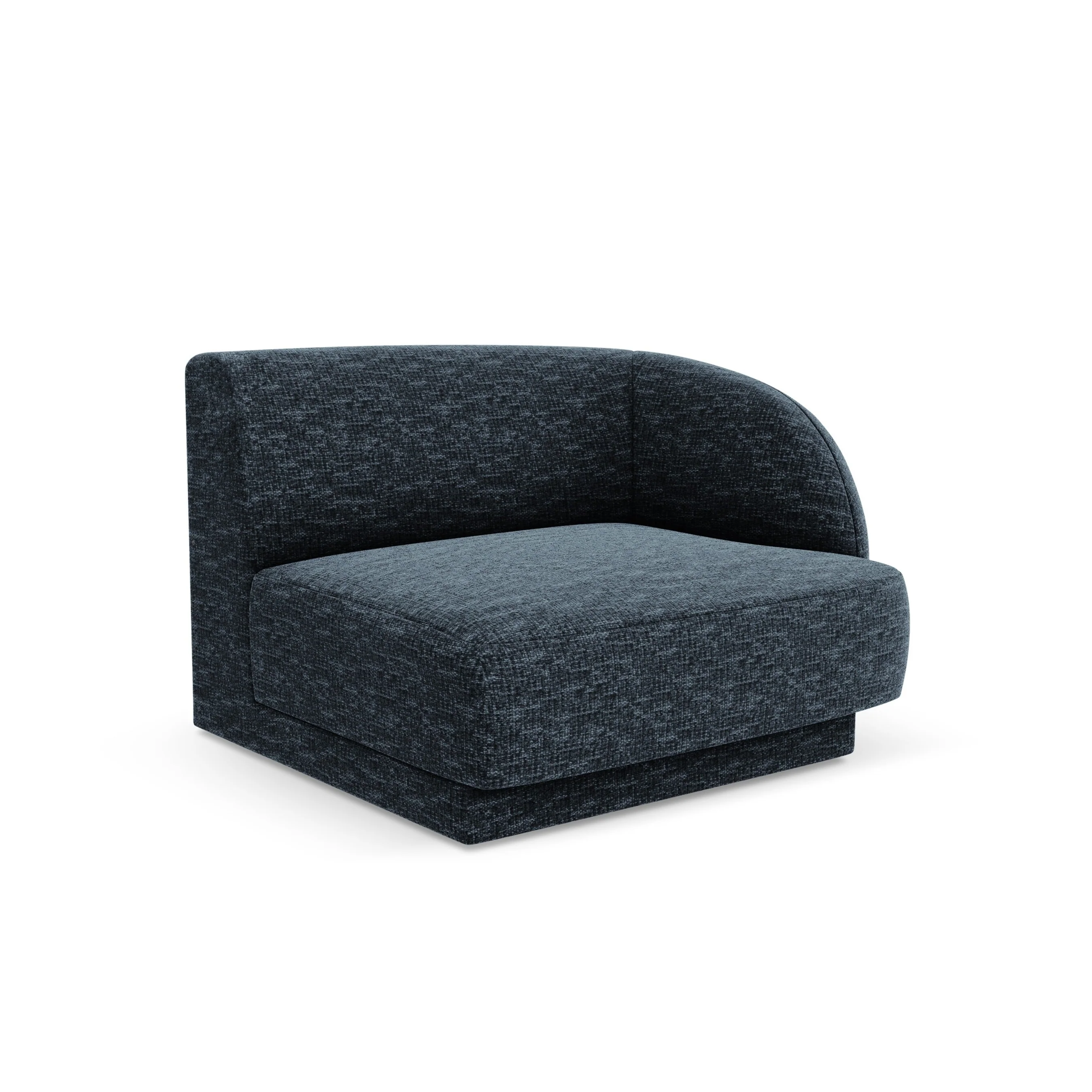 Sofa modułowa MILEY - moduł prawostronny granat królewski szenil jedwabisty - Image 2