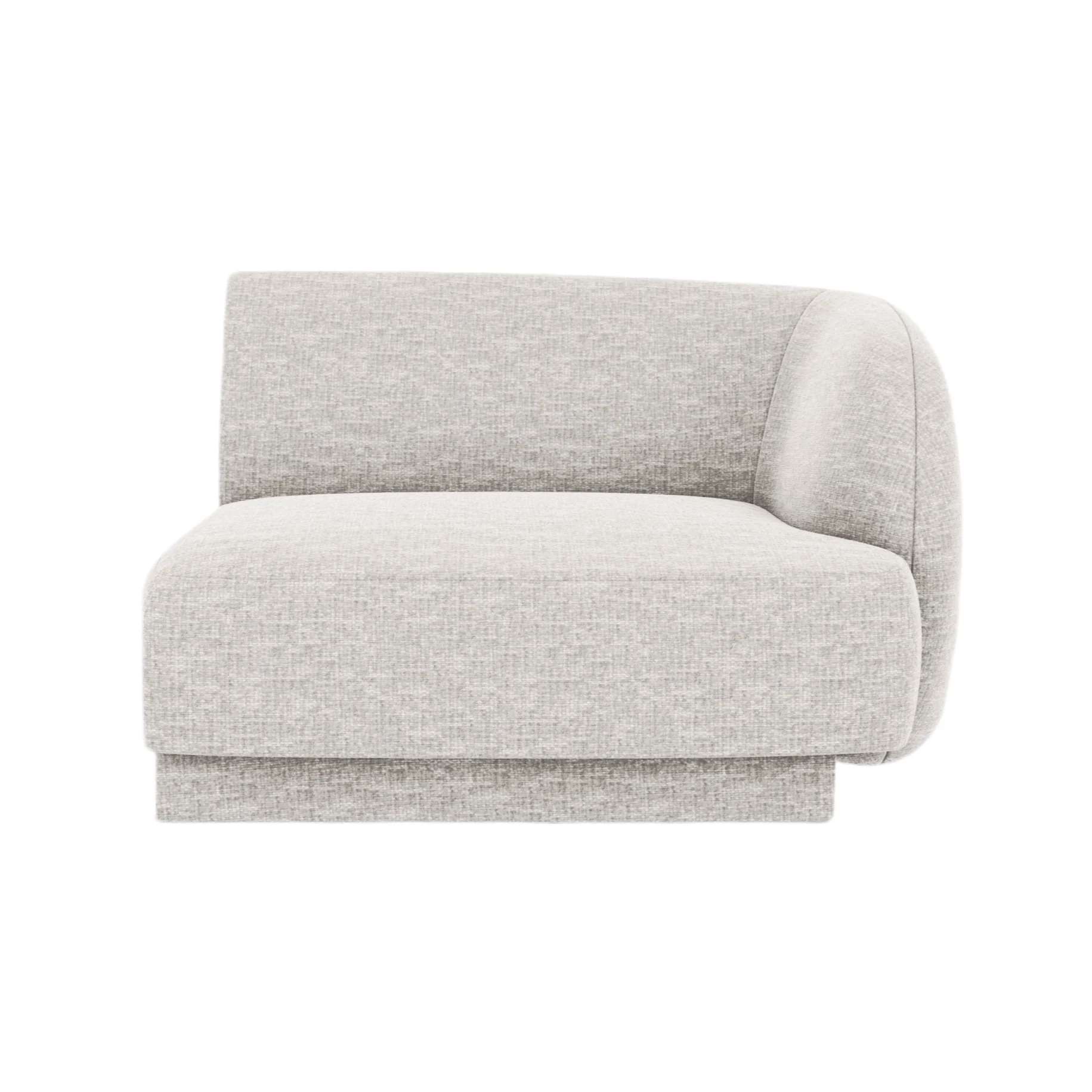 Sofa modułowa MILEY - moduł prawostronny jasnoszary szenil jedwabisty