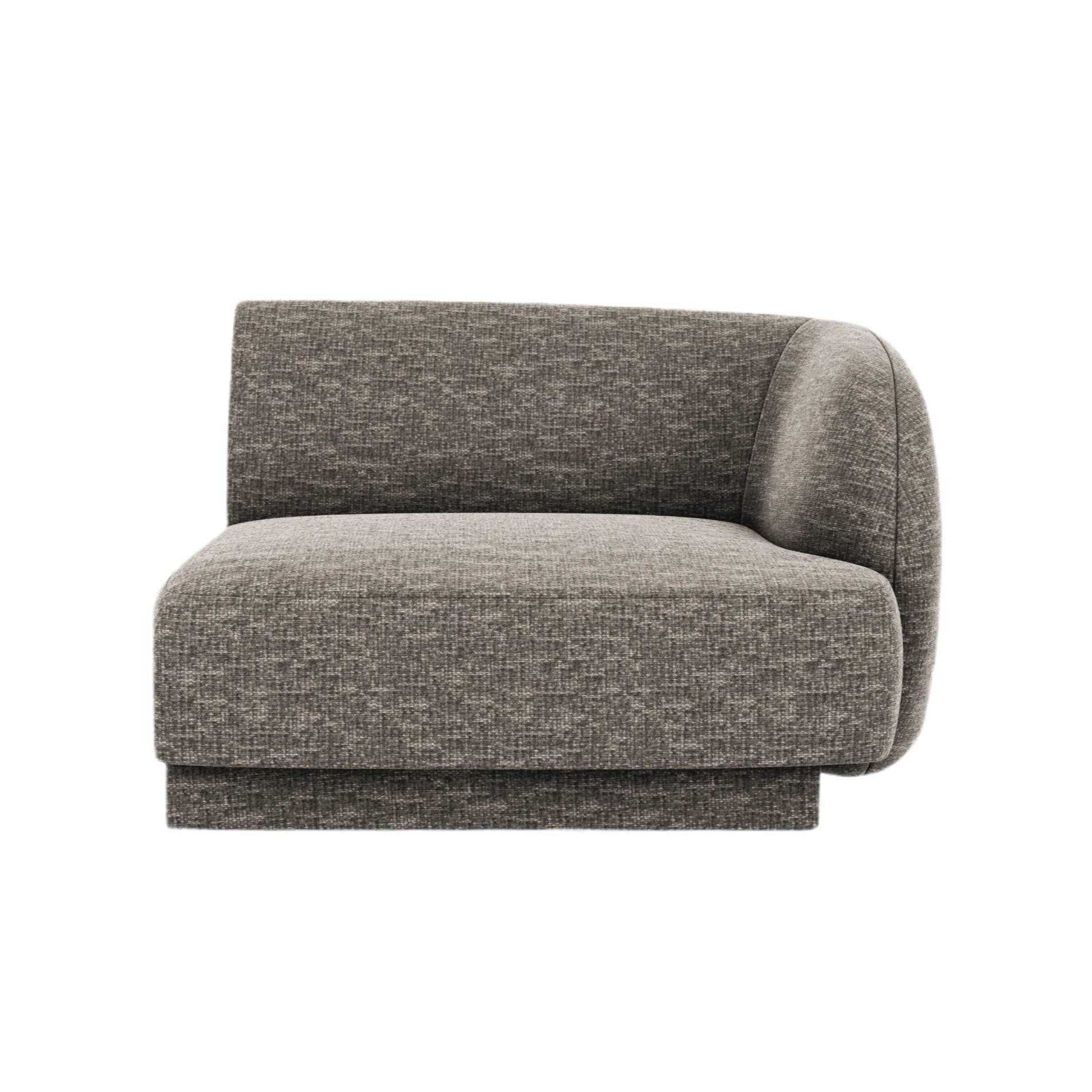 Sofa modułowa MILEY - moduł prawostronny szary szenil jedwabisty
