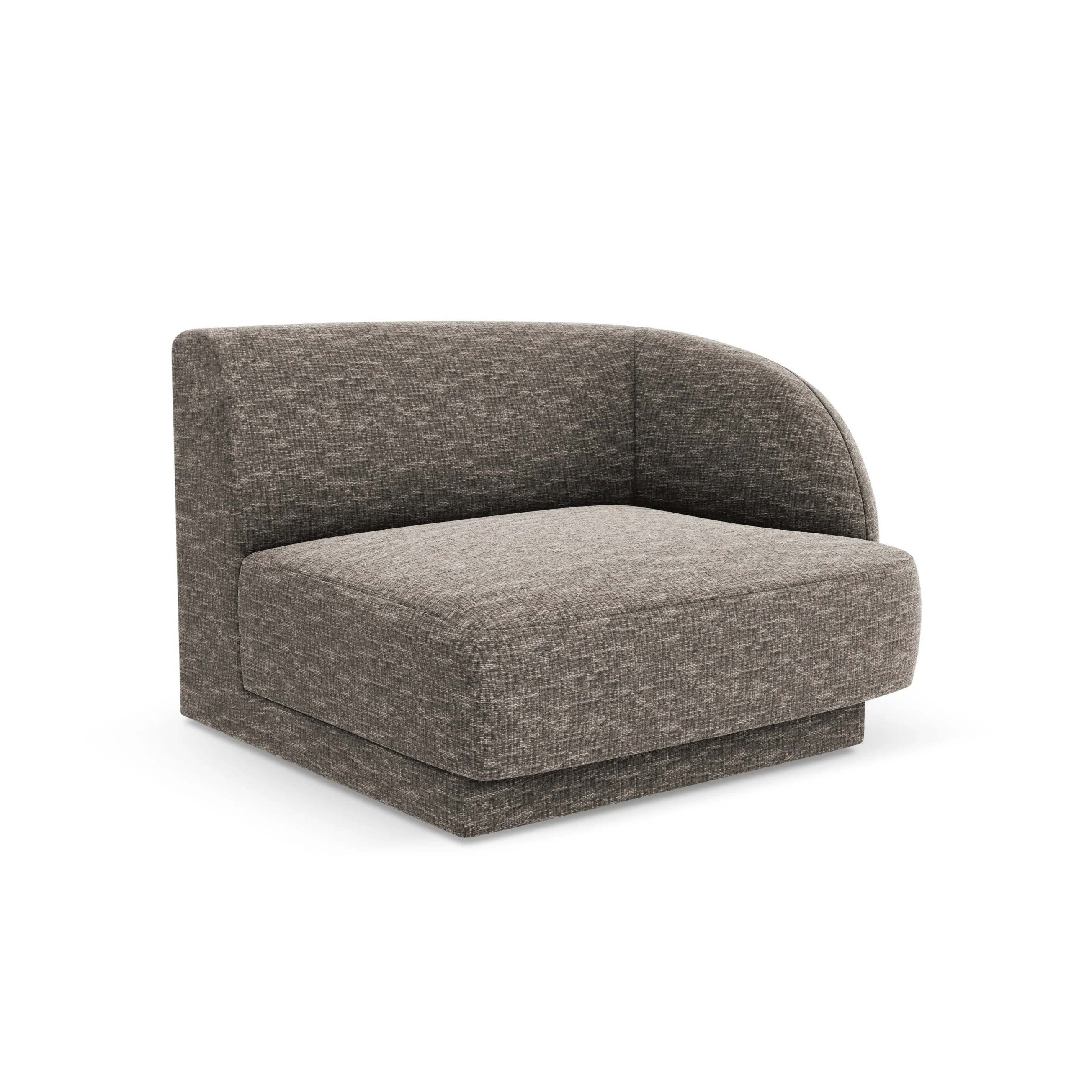 Sofa modułowa MILEY - moduł prawostronny szary szenil jedwabisty - Image 2