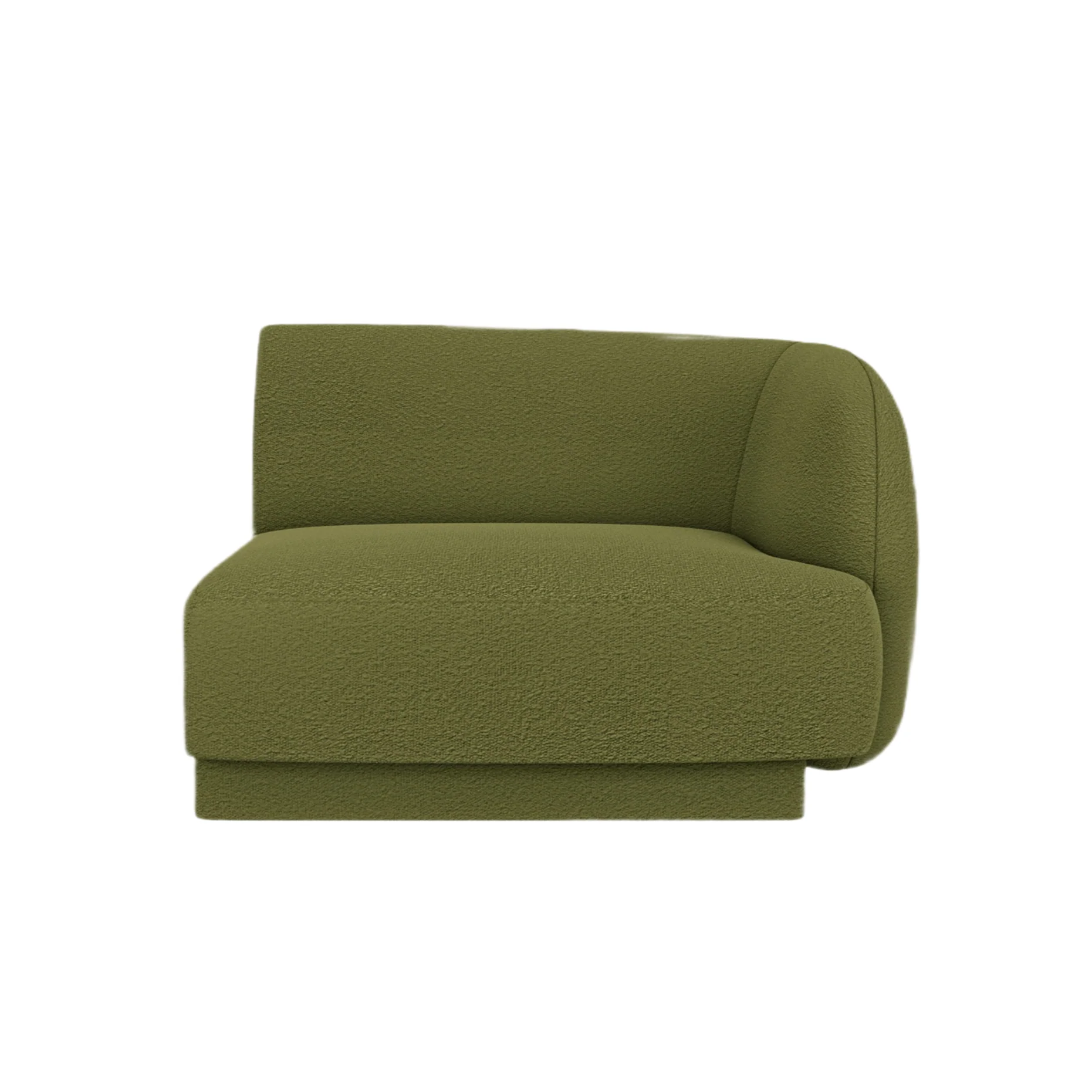 Sofa modułowa MILEY - moduł prawostronny zielony boucle