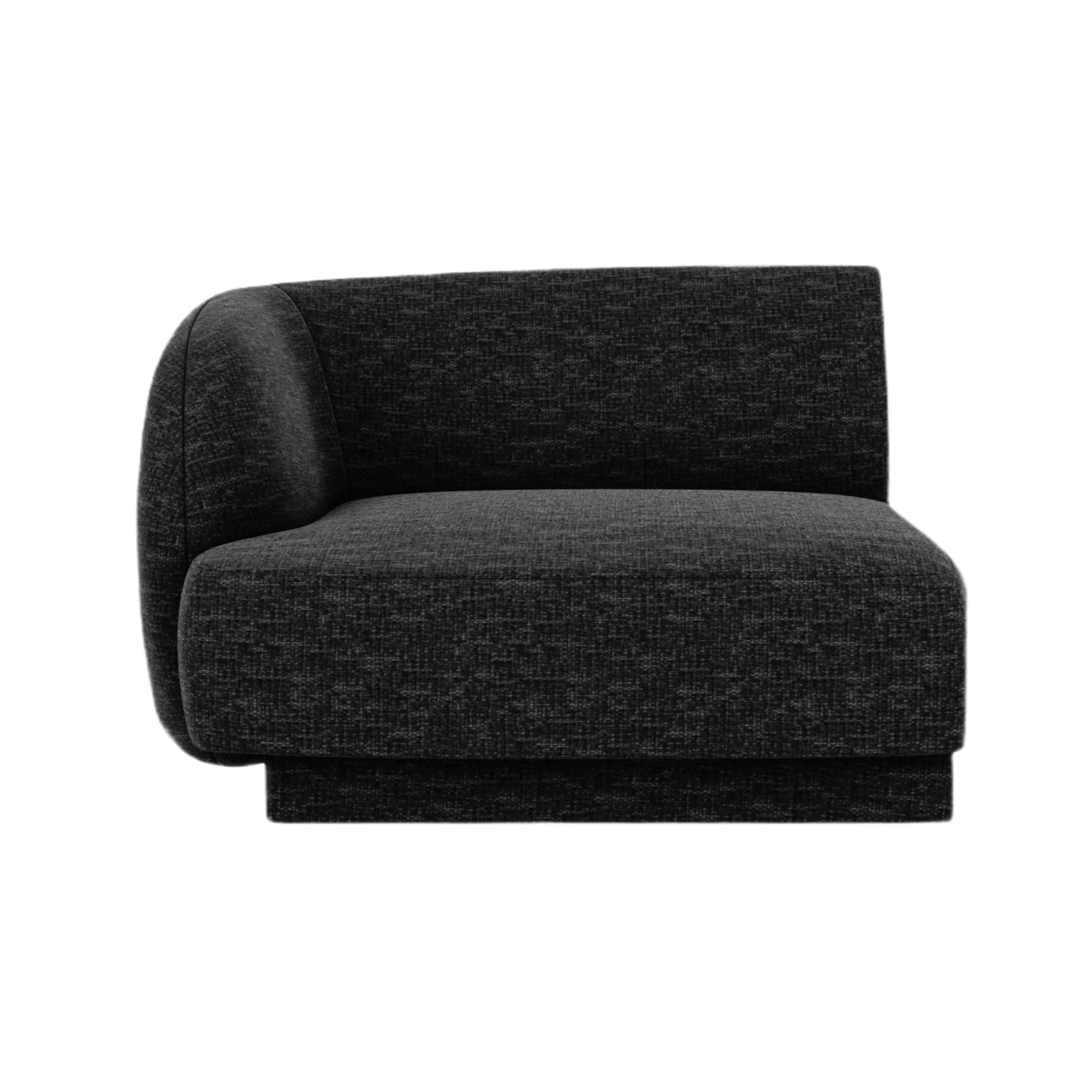 Sofa modułowa - moduł lewostronny MILEY czarny szenil