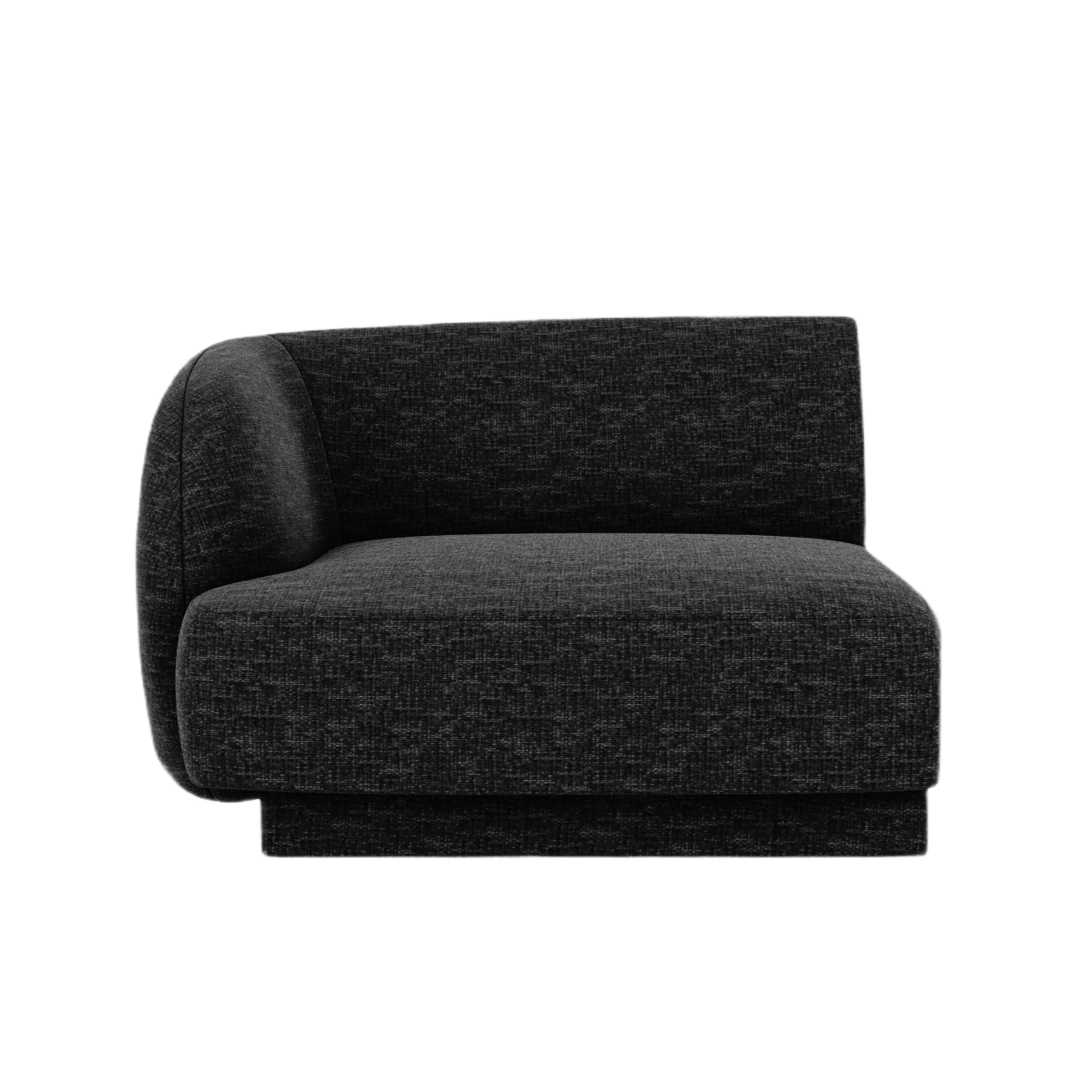 Sofa modułowa MILEY - moduł lewostronny czarny szenil jedwabisty