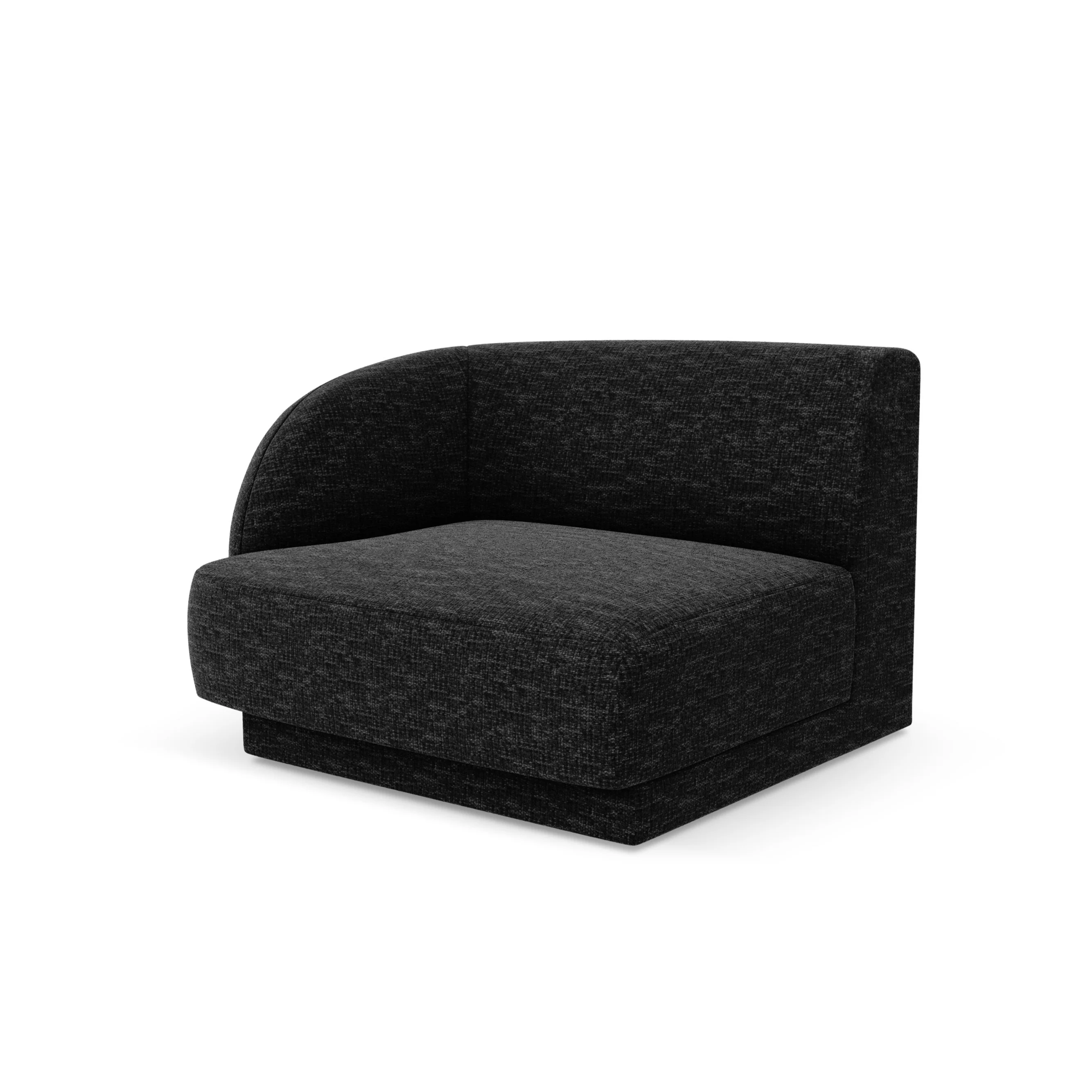 Sofa modułowa MILEY - moduł lewostronny czarny szenil jedwabisty - Image 2
