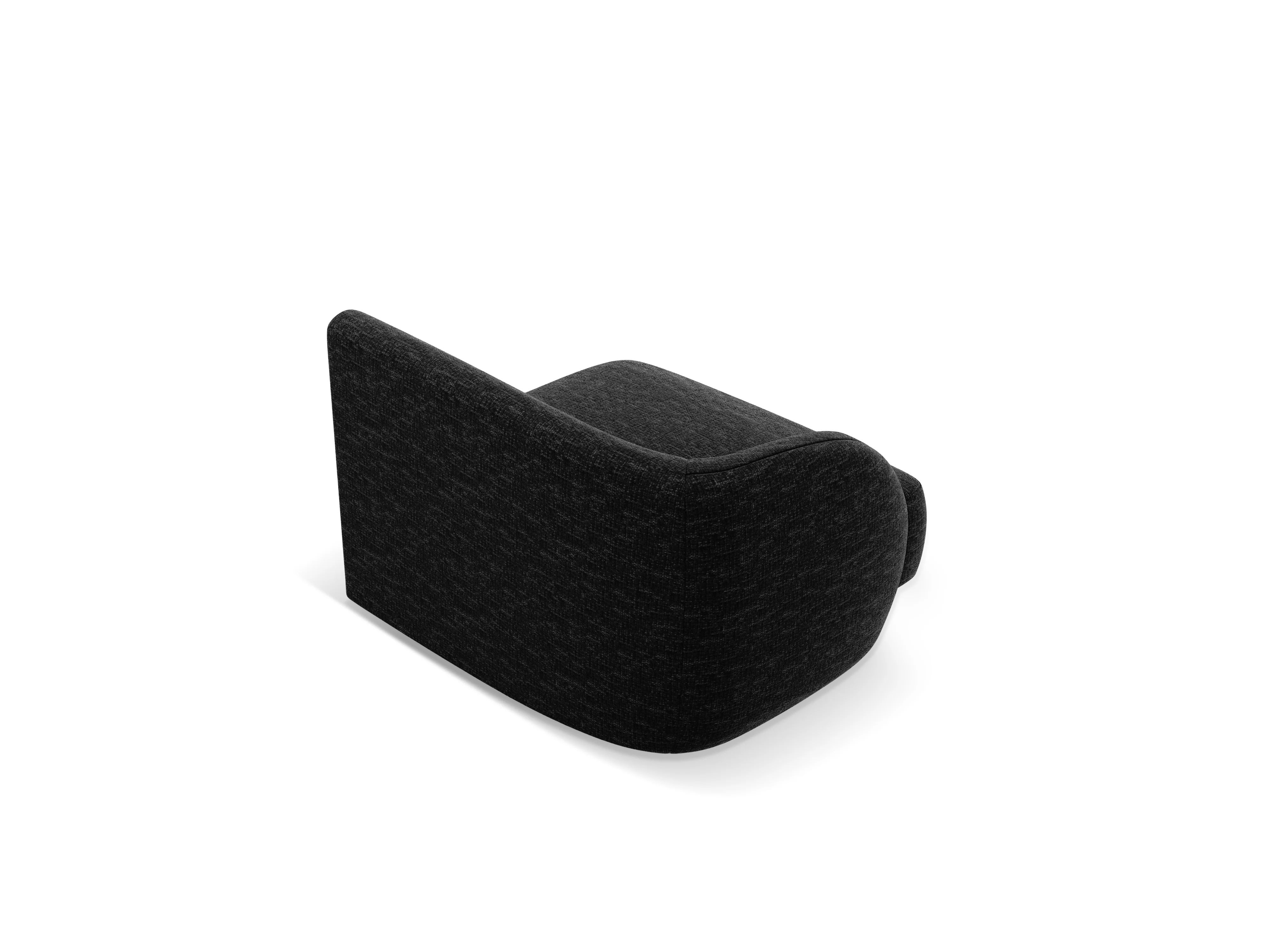 Sofa modułowa MILEY - moduł lewostronny czarny szenil jedwabisty - Image 4