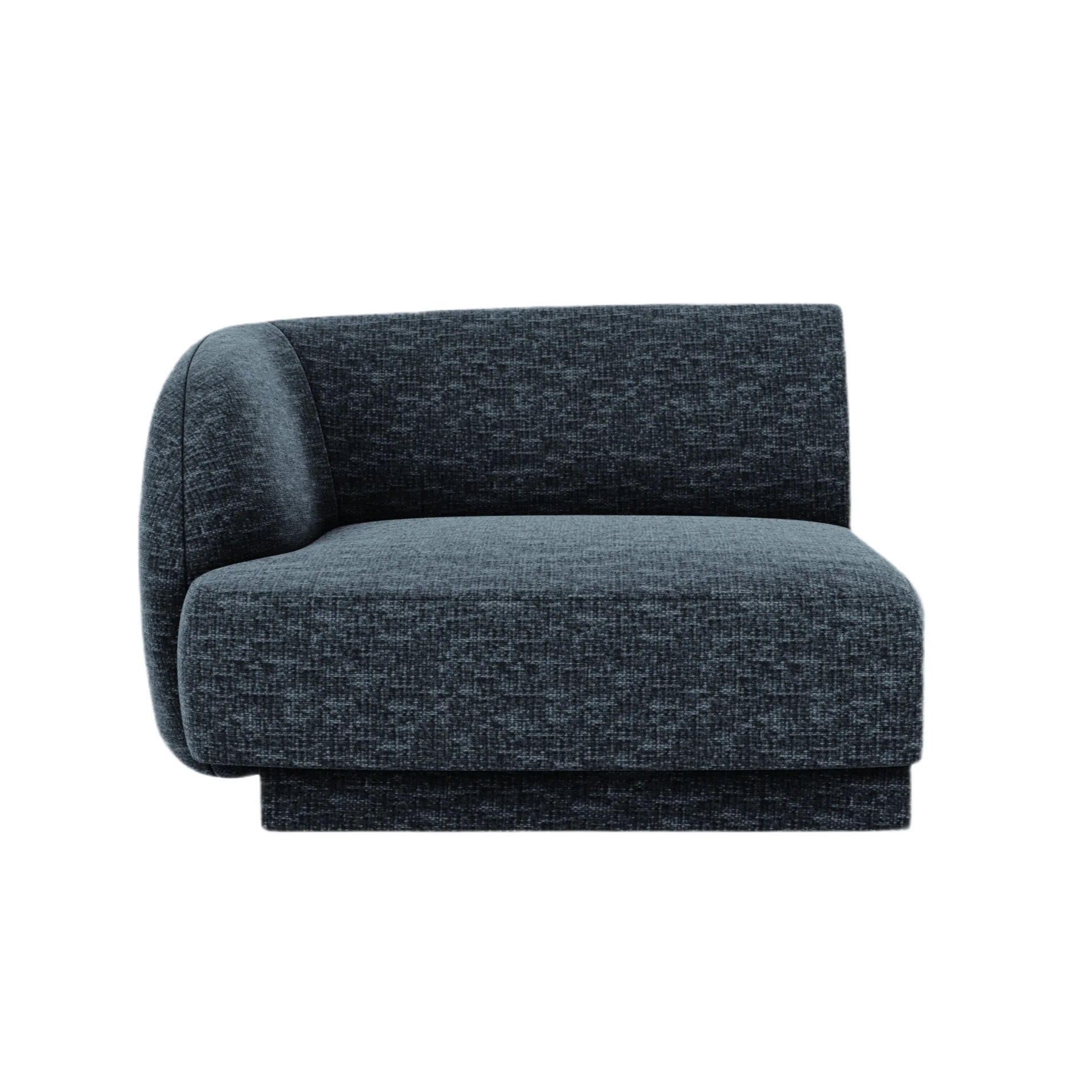 Sofa modułowa MILEY - moduł lewostronny granat królewski szenil jedwabisty