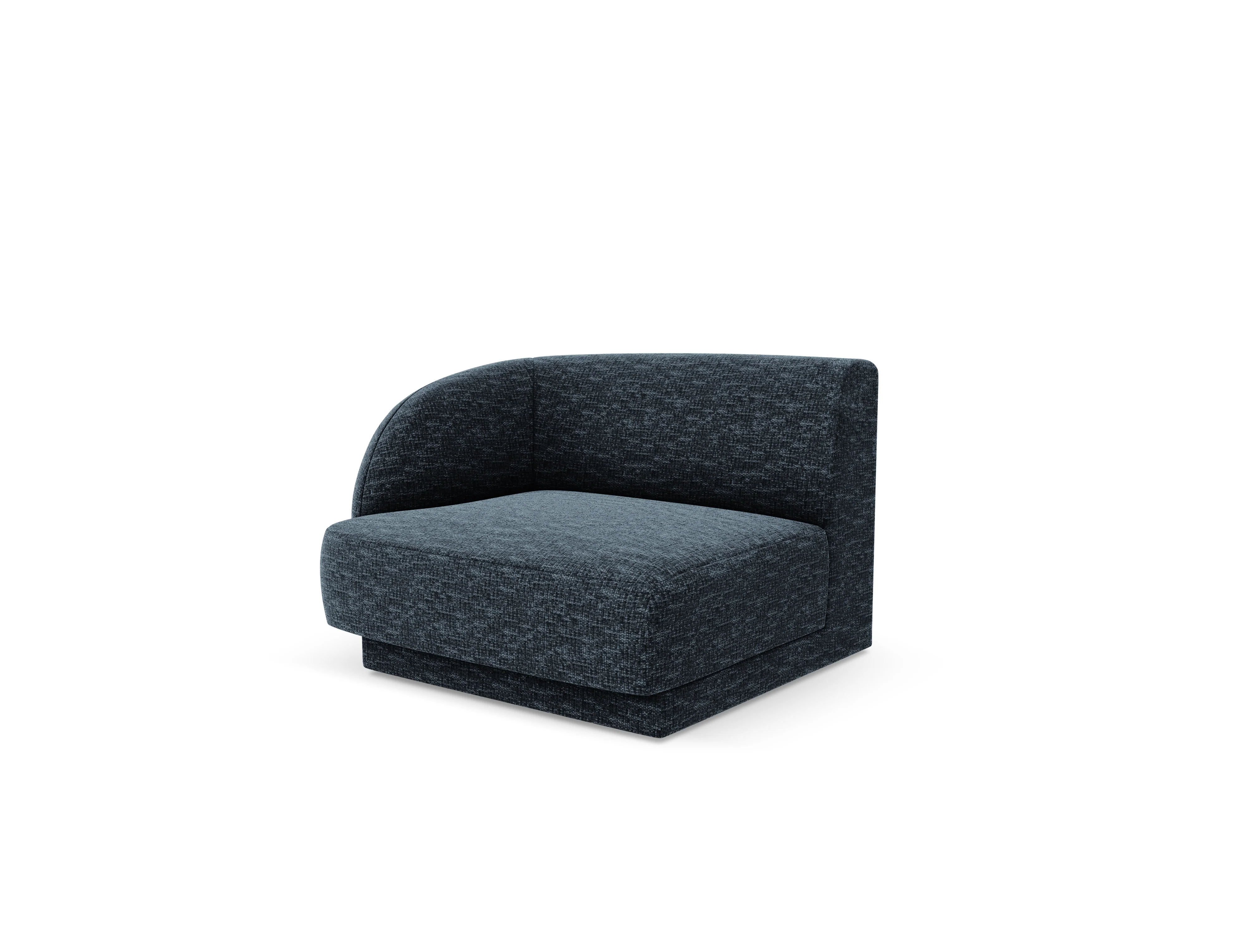 Sofa modułowa MILEY - moduł lewostronny granat królewski szenil jedwabisty - Image 2