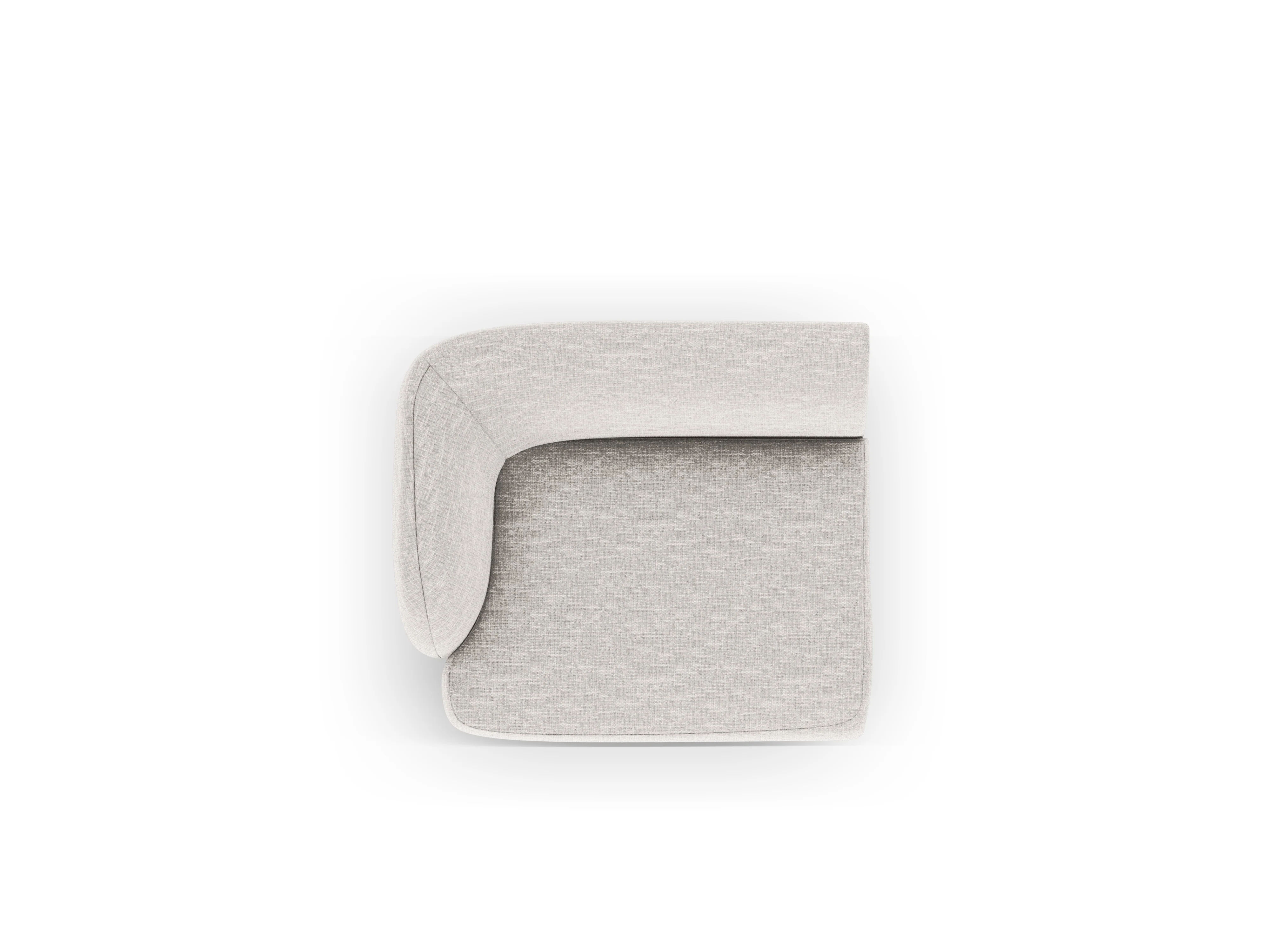 Sofa modułowa MILEY - moduł lewostronny jasnoszary szenil jedwabisty - Image 3