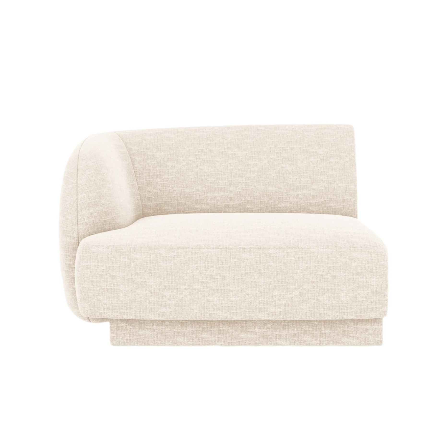 Sofa modułowa - moduł lewostronny MILEY kość słoniowa szenil