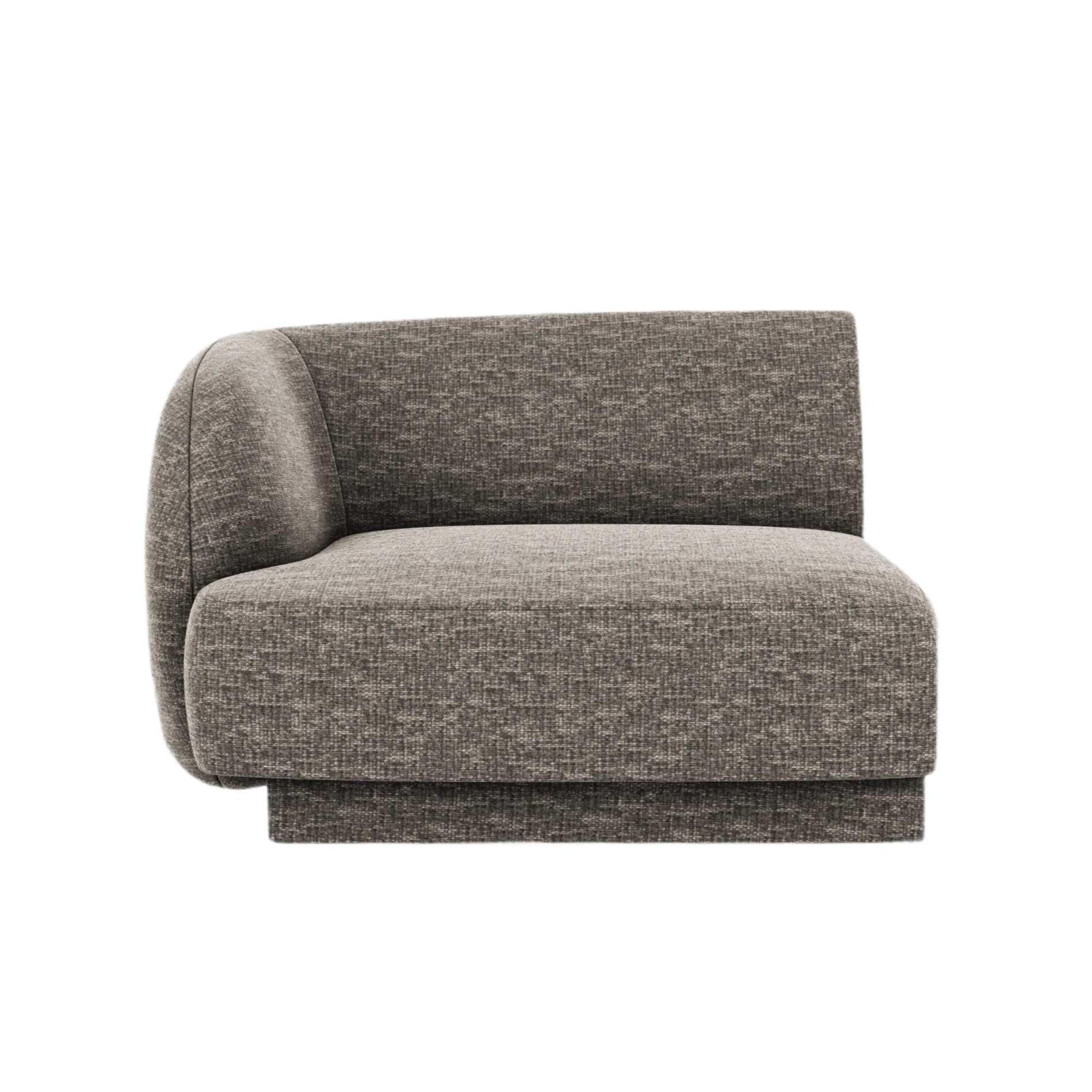 Sofa modułowa MILEY - moduł lewostronny szary szenil jedwabisty
