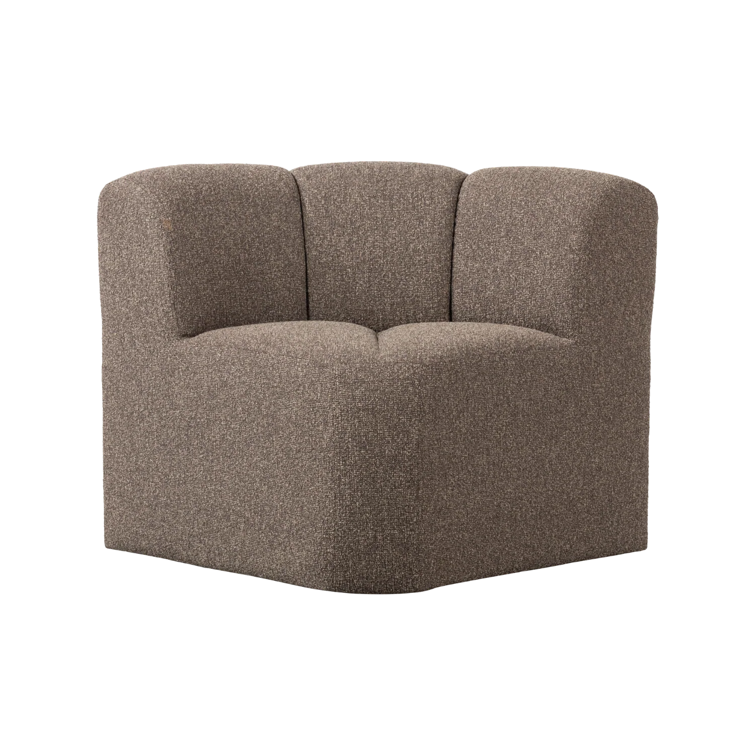 Sofa modułowa MOJO BENCH - element narożny brązowy melanż boucle