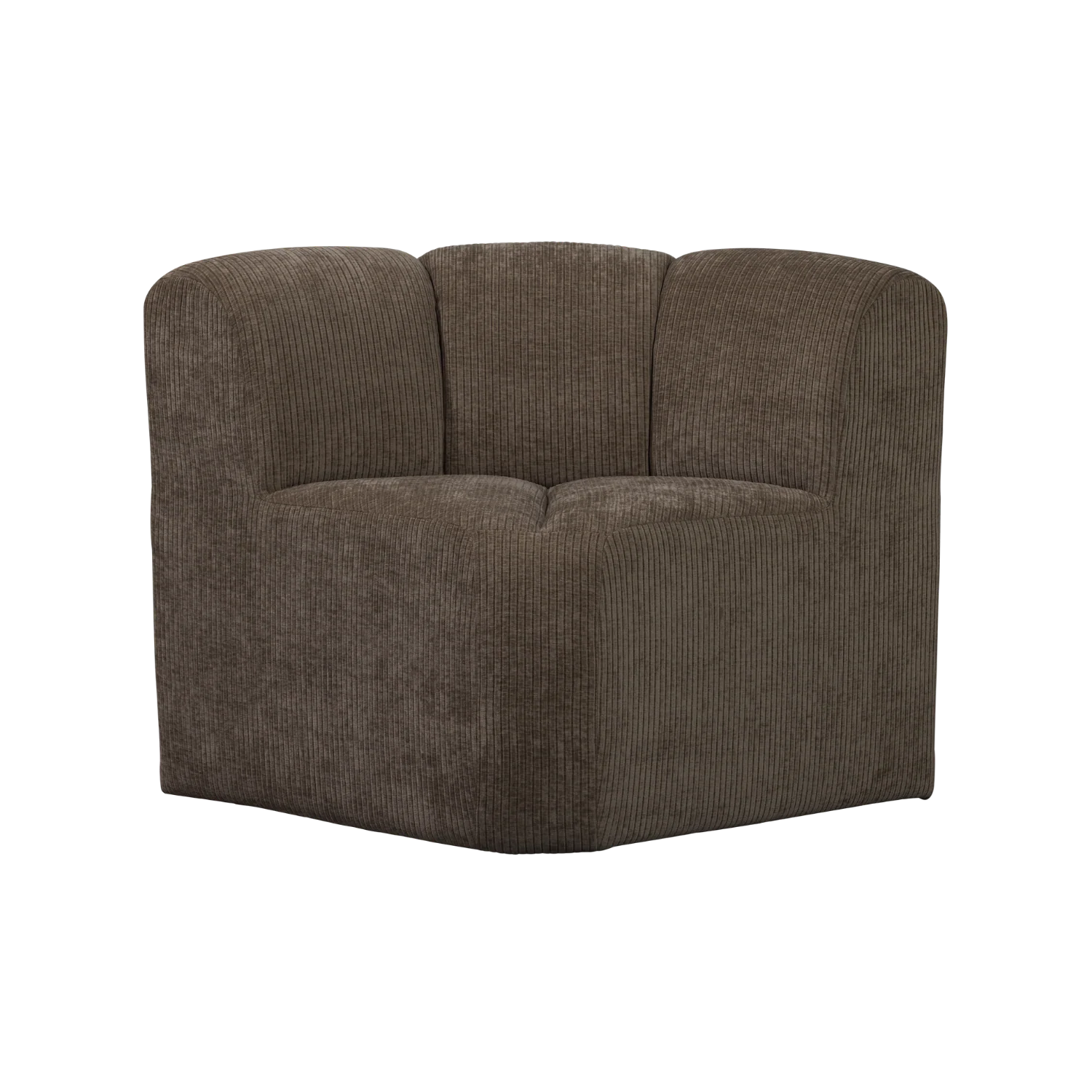 Sofa modułowa MOJO BENCH - element narożny brązowy sztruks