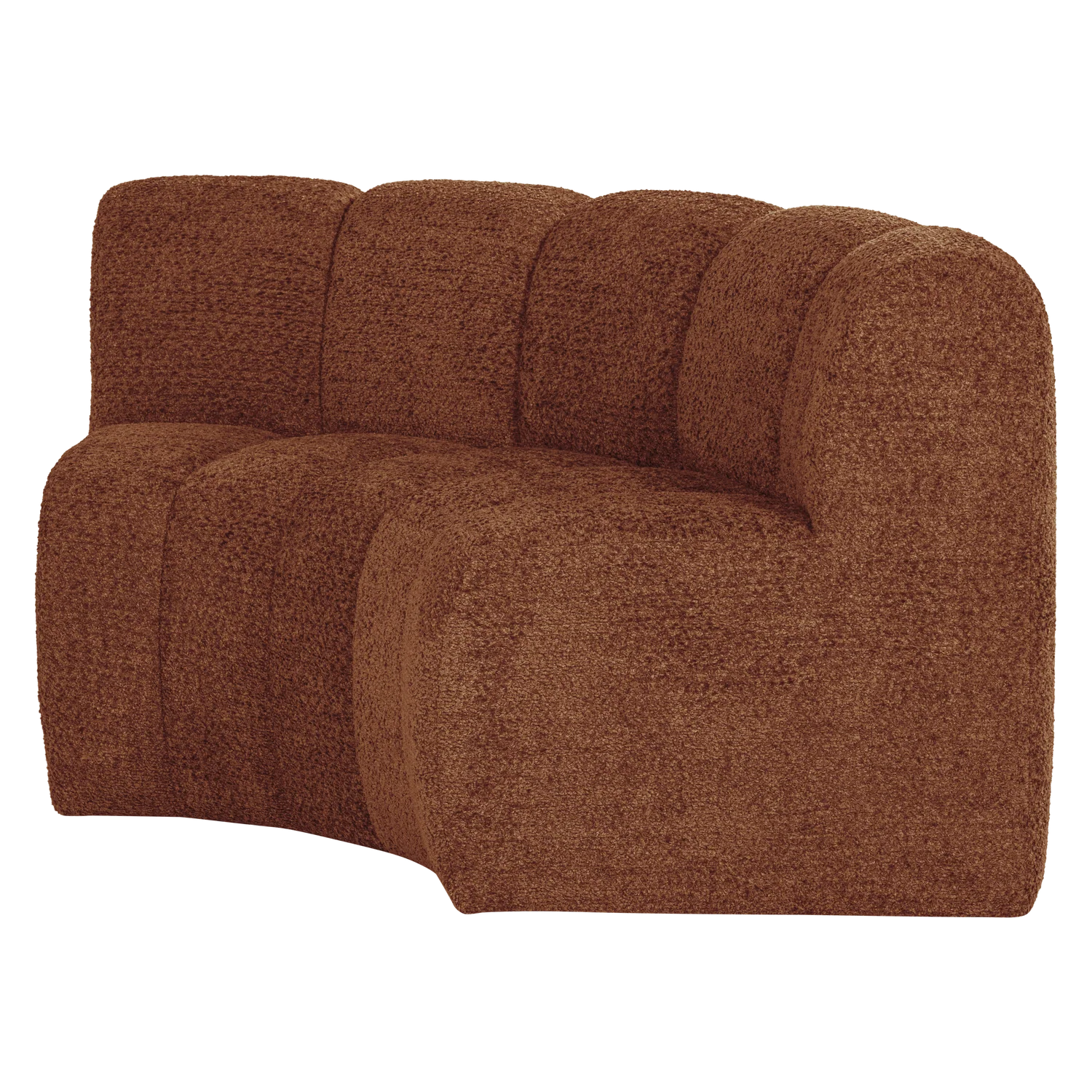 Sofa modułowa MOJO BENCH - element narożny półokrągły rdzawy brązowy baranek - Image 4