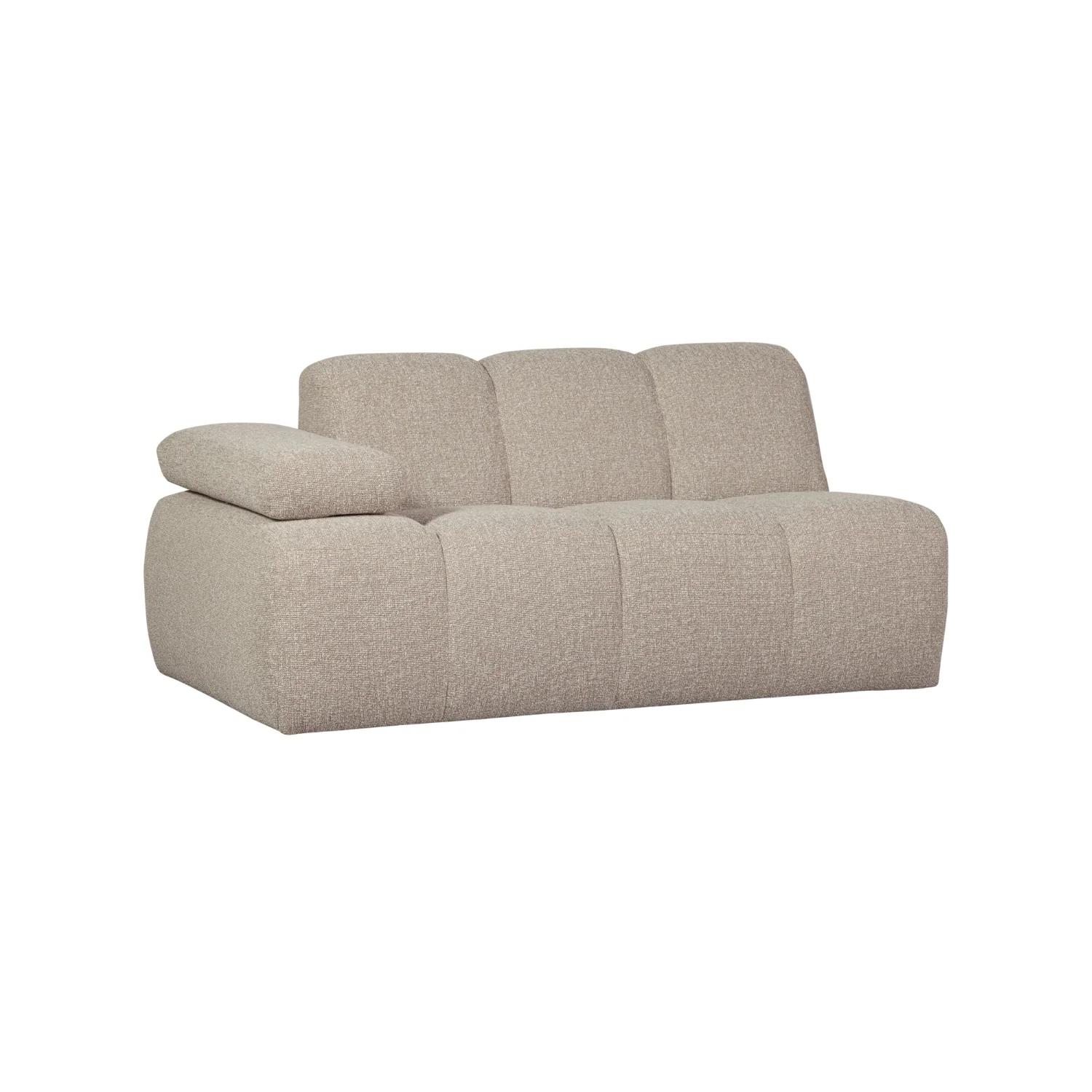 Sofa modułowa MOJO - element 1,5-osobowy lewostronny beżowy melanż bouclé