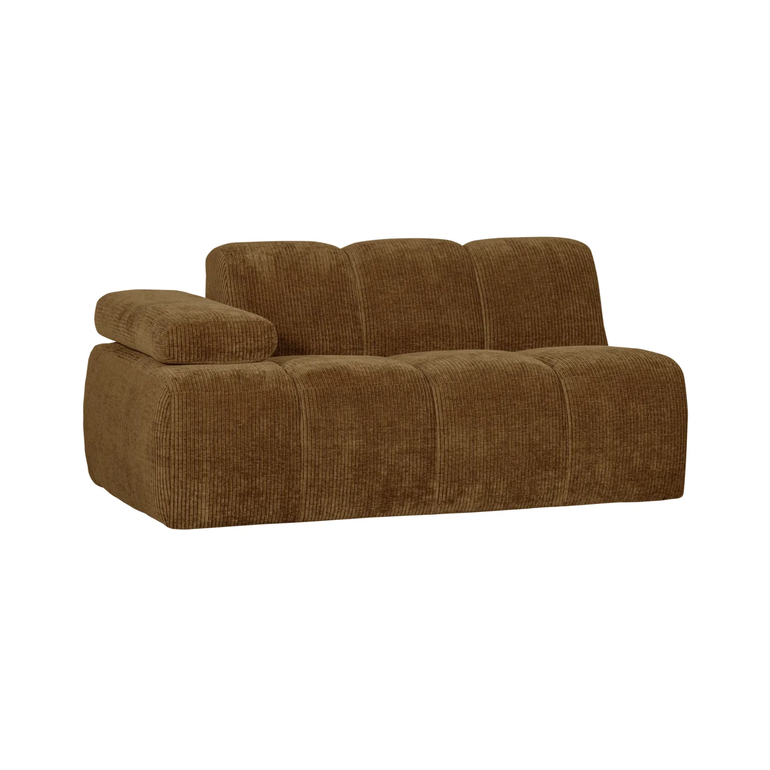 Sofa modułowa MOJO - element 1,5-osobowy lewostronny ciemny miodowy sztruks