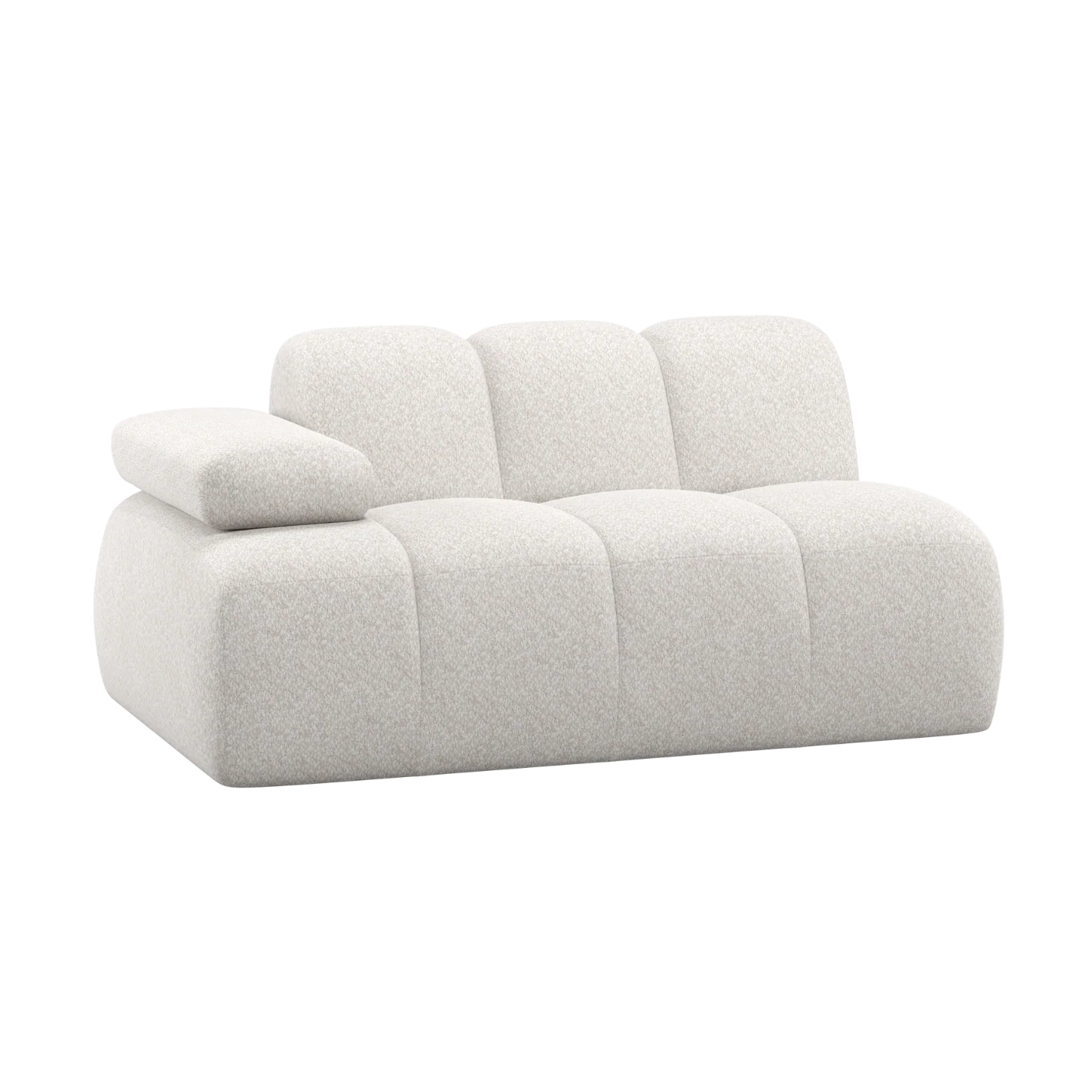 Sofa modułowa MOJO - element 1,5-osobowy lewostronny ecru baranek