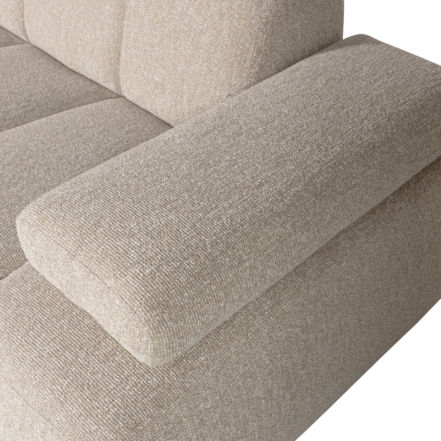 Sofa modułowa MOJO - element 1,5-osobowy prawostronny beżowy melanż bouclé - Image 2