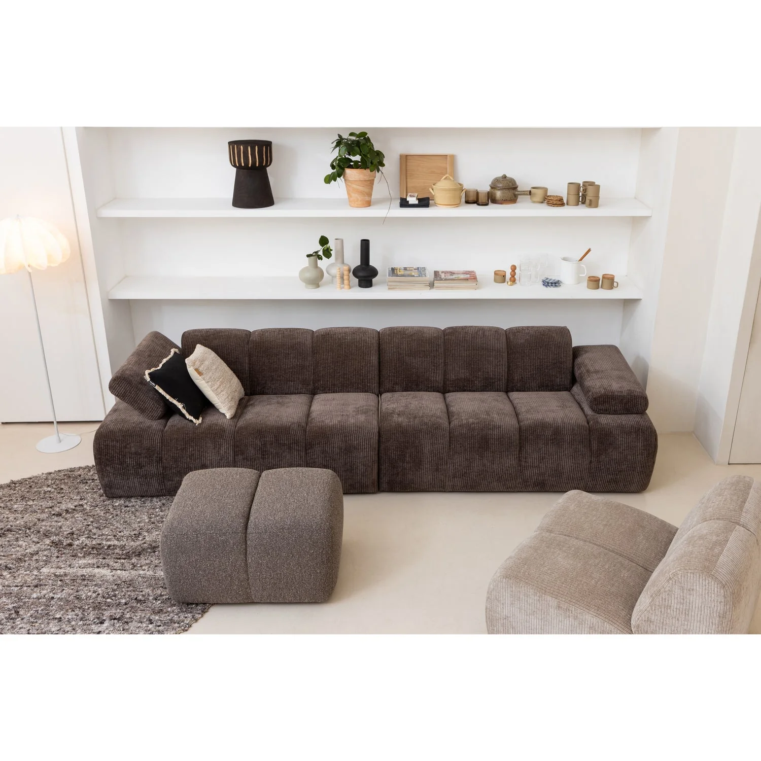 Sofa modułowa MOJO - element 1-osobowy ciemny piaskowy sztruks - Image 3