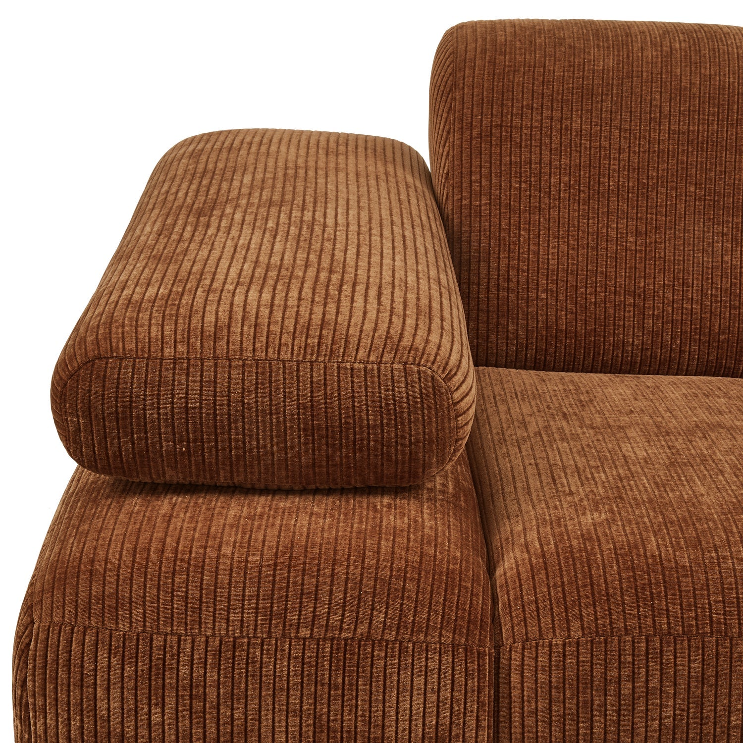 Sofa modułowa MOJO - element lewostronny rdzawy brązowy sztruks - Image 2