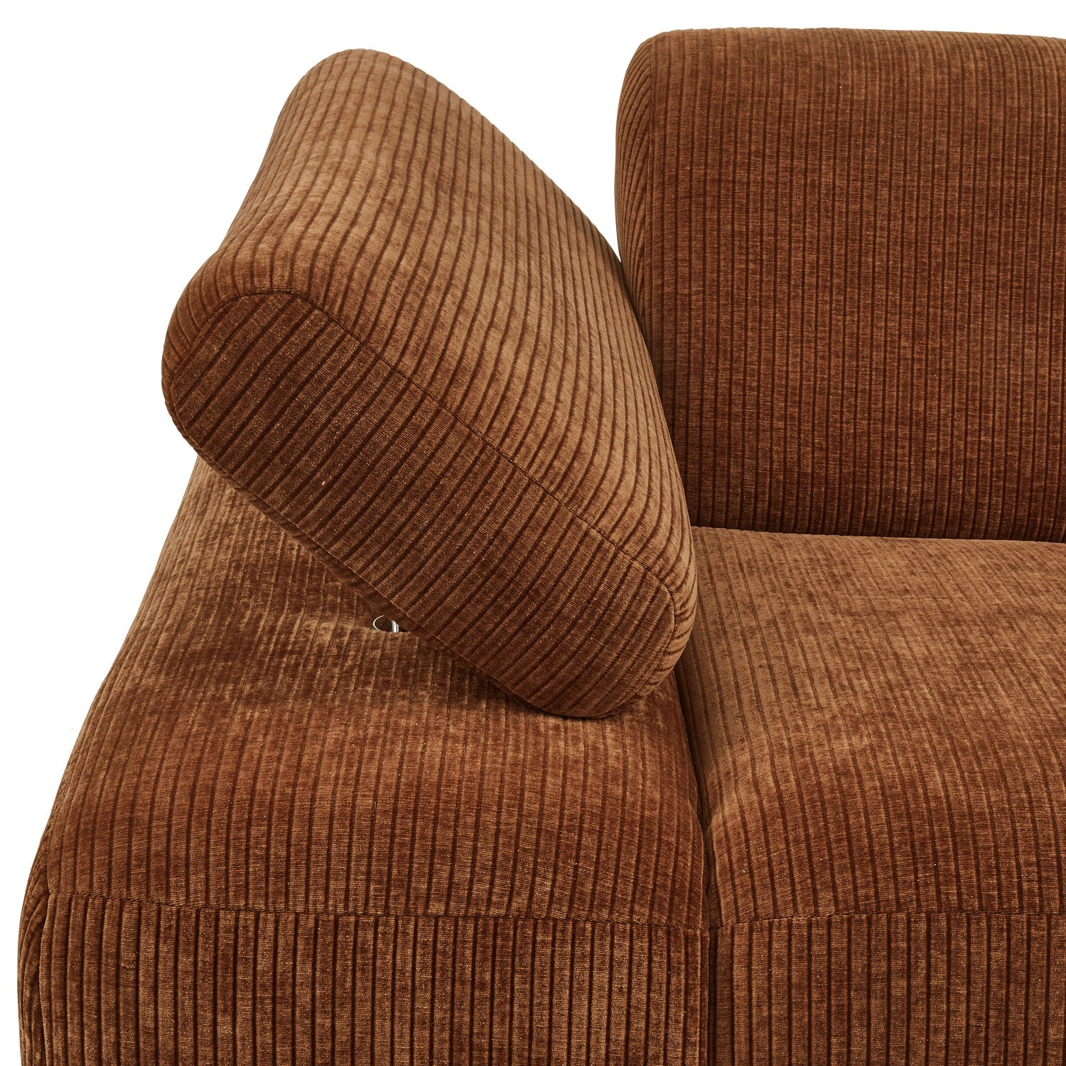 Sofa modułowa MOJO - element lewostronny rdzawy brązowy sztruks - Image 3