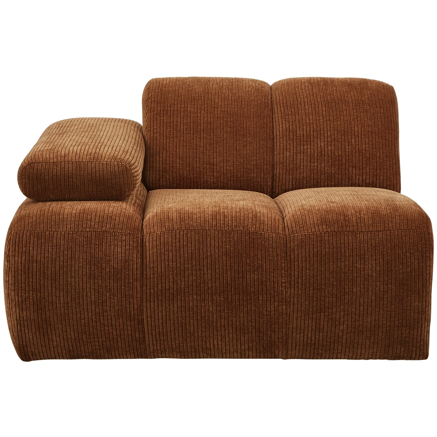 Sofa modułowa MOJO - element lewostronny rdzawy brązowy sztruks - Image 5