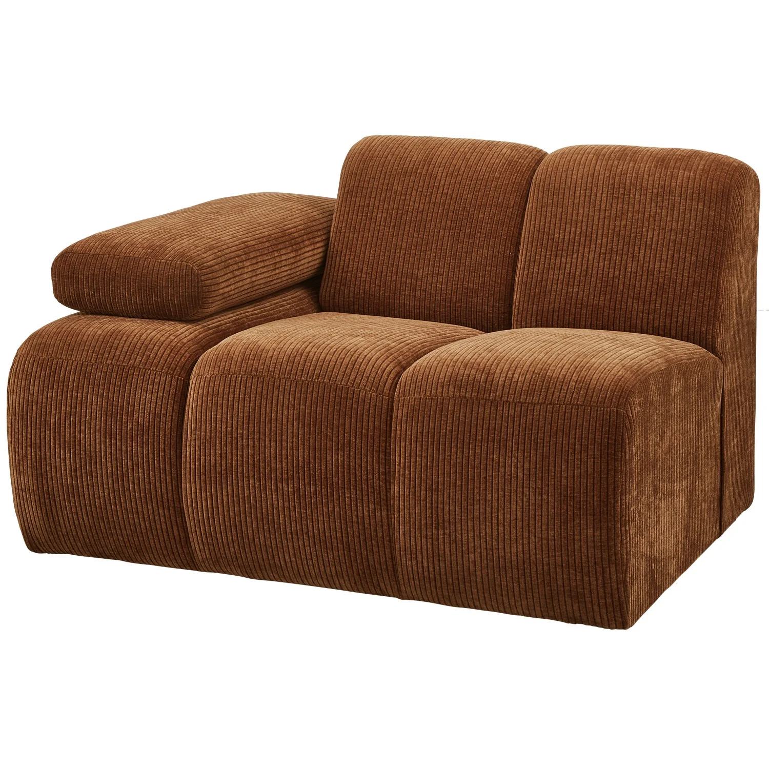 Sofa modułowa MOJO - element lewostronny rdzawy brązowy sztruks - Image 7
