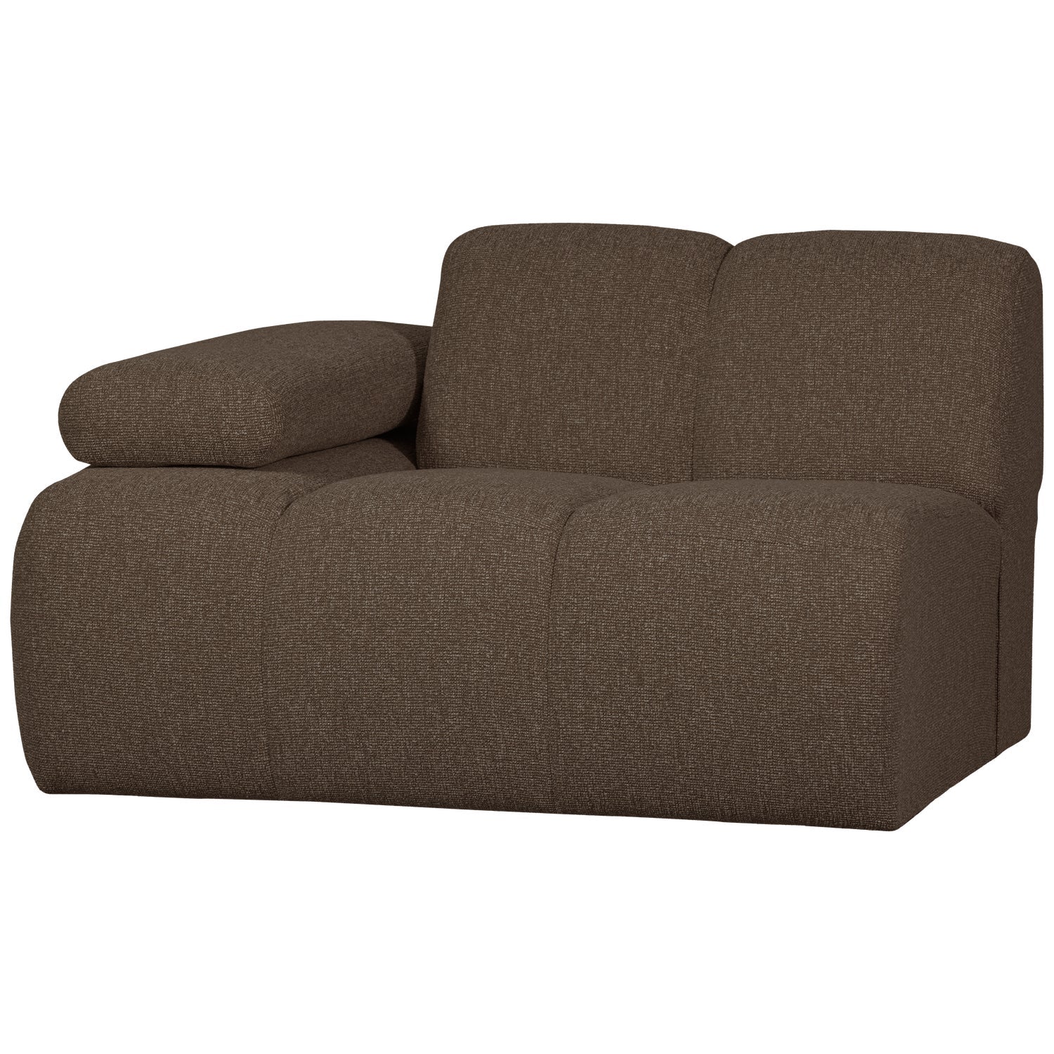 Sofa modułowa MOJO - element lewostronny ciemnobrązowy bouclé - Image 5