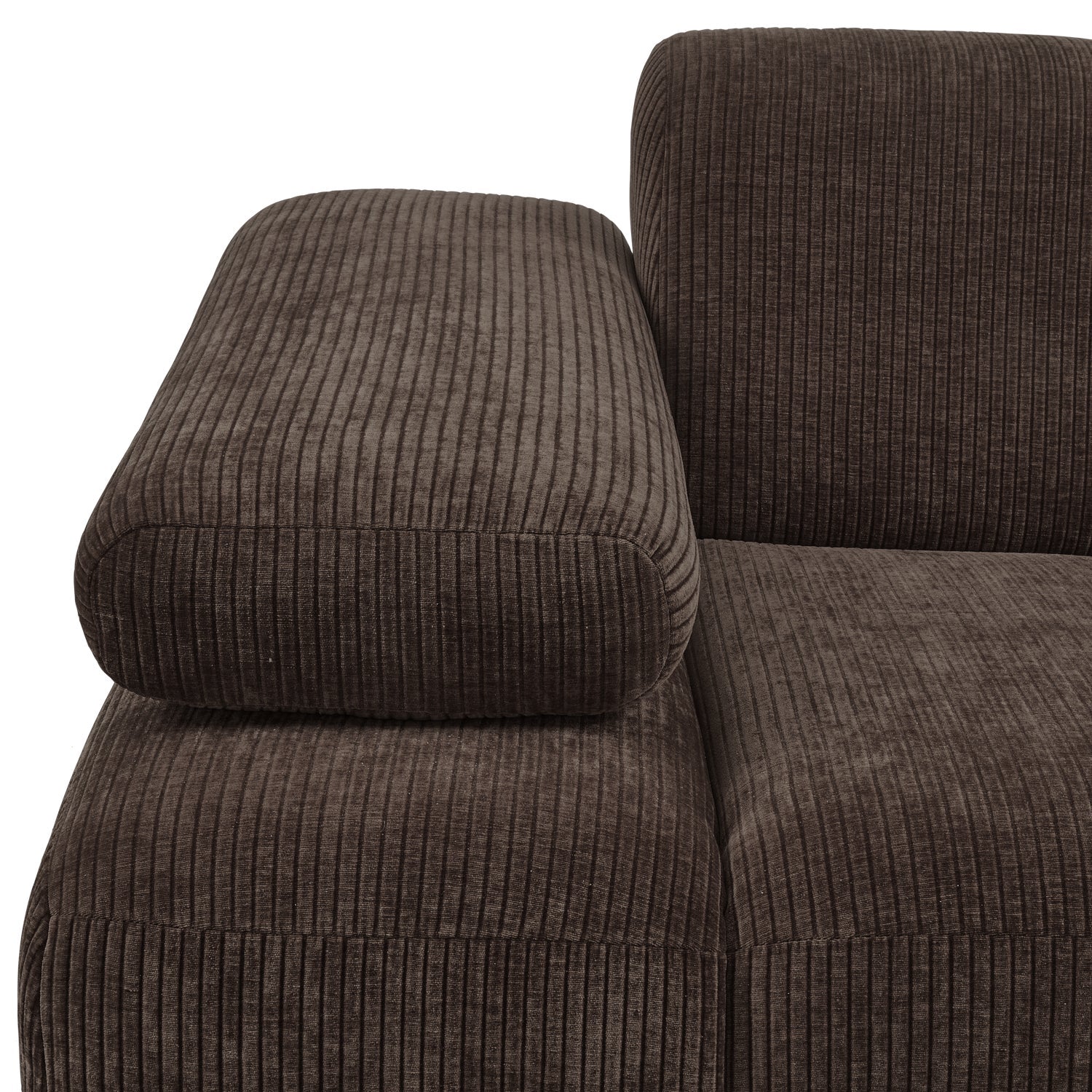 Sofa modułowa MOJO - element lewostronny ciemnobrązowy sztruks - Image 2