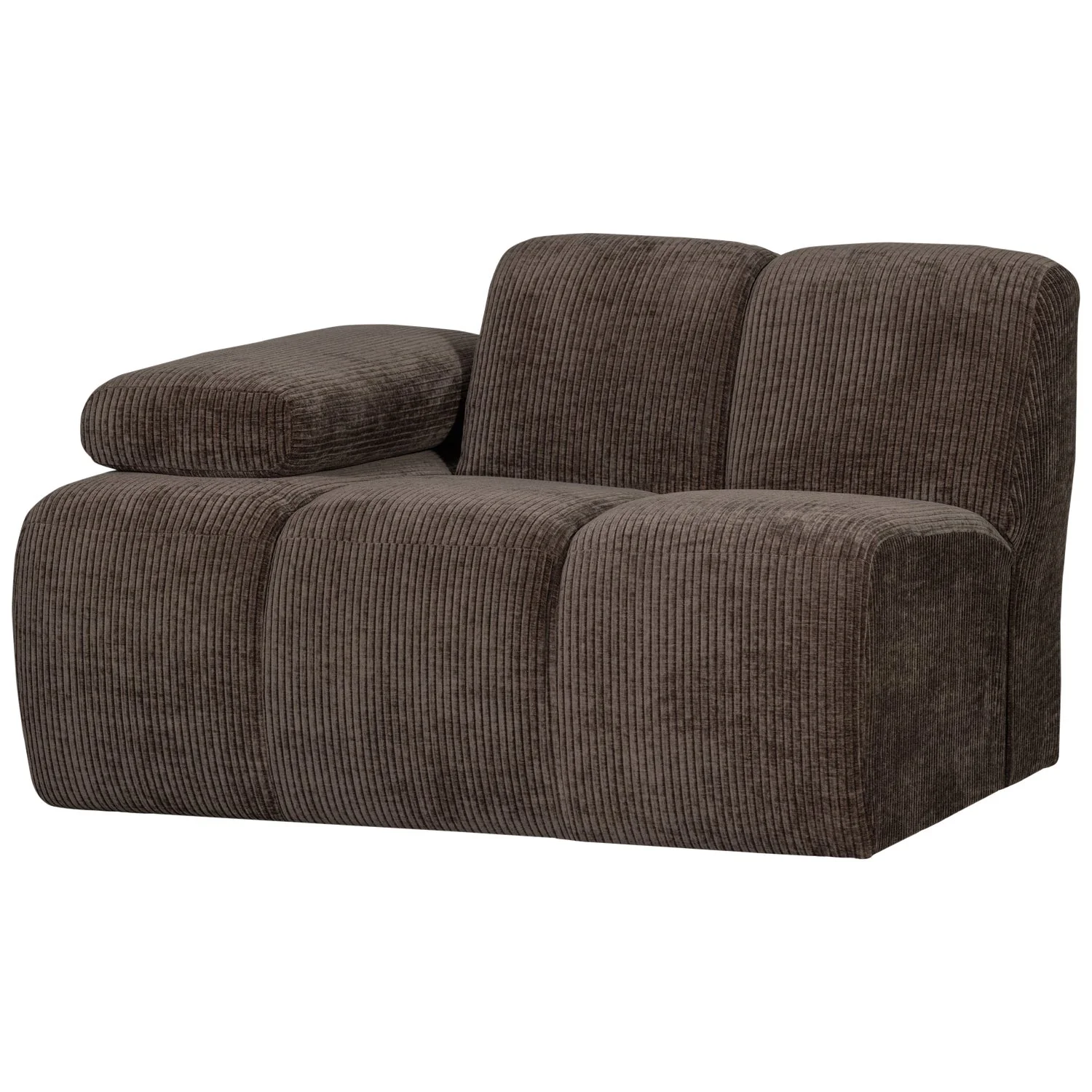 Sofa modułowa MOJO - element lewostronny ciemnobrązowy sztruks - Image 5