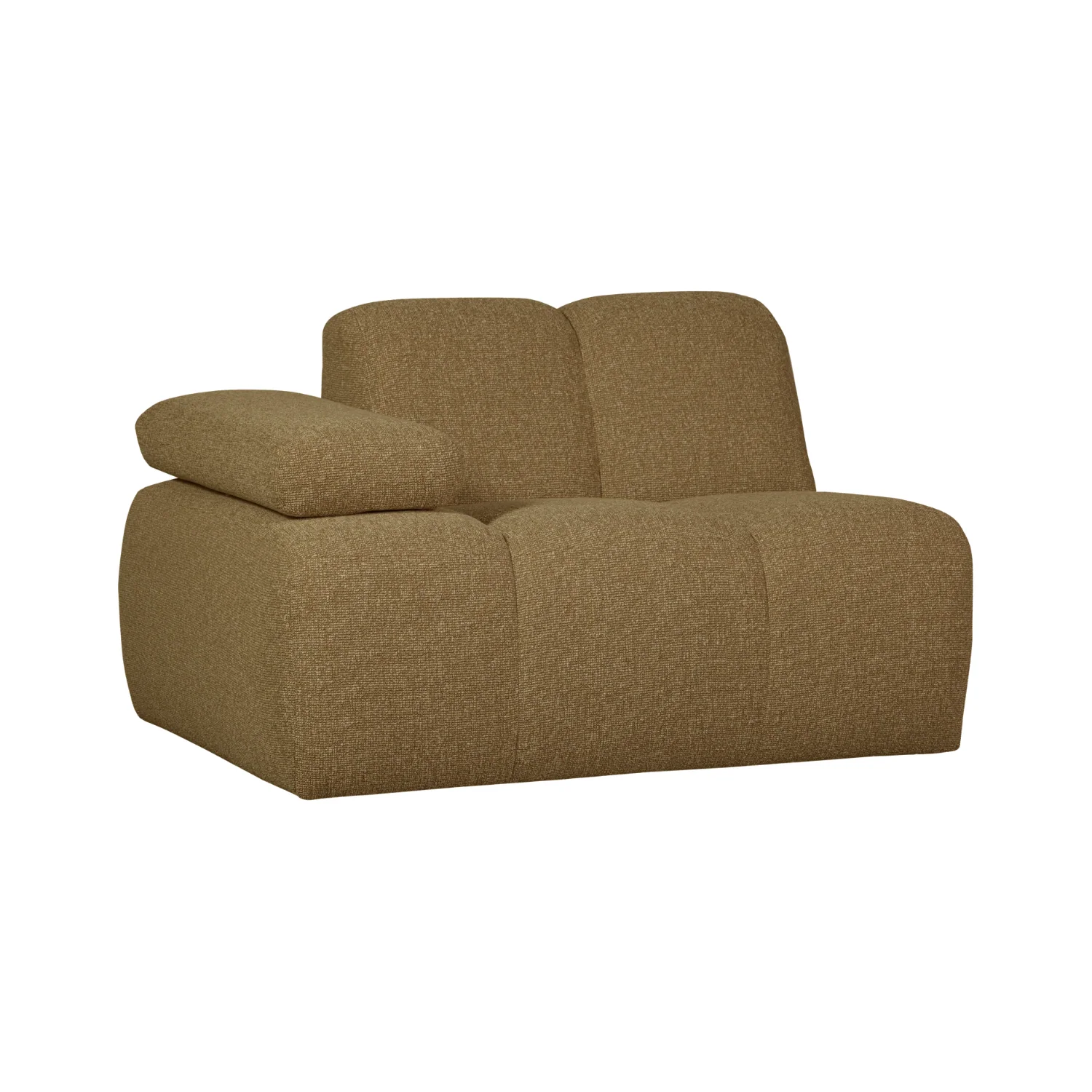 Sofa modułowa MOJO - element lewostronny ciemny miodowy bouclé