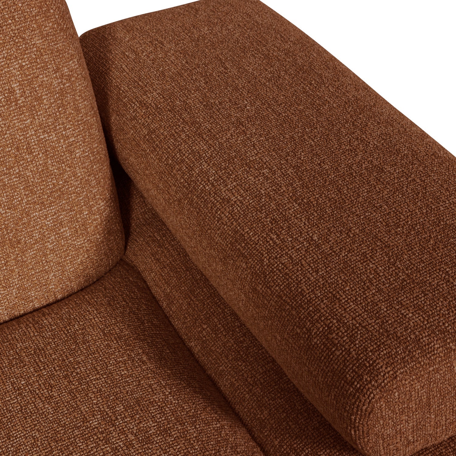 Sofa modułowa MOJO - element prawostronny rdzawy brązowy bouclé - Image 2