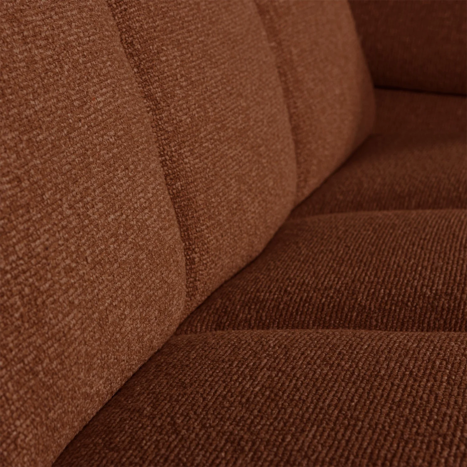 Sofa modułowa MOJO - element 2-osobowy prawostronny rdzawy brązowy bouclé - Image 2