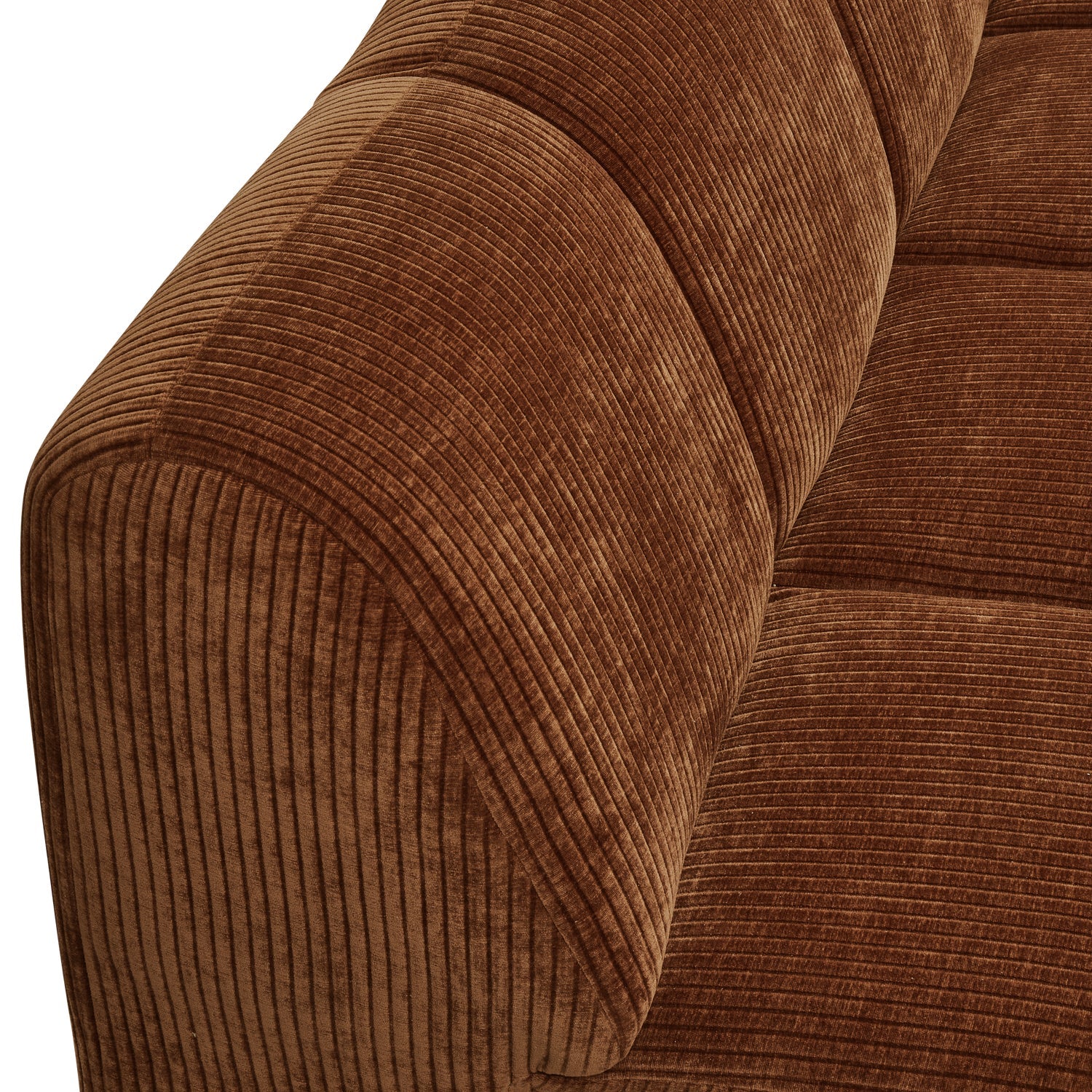 Sofa modułowa MOJO - element 2-osobowy prawostronny rdzawy brązowy sztruks - Image 3