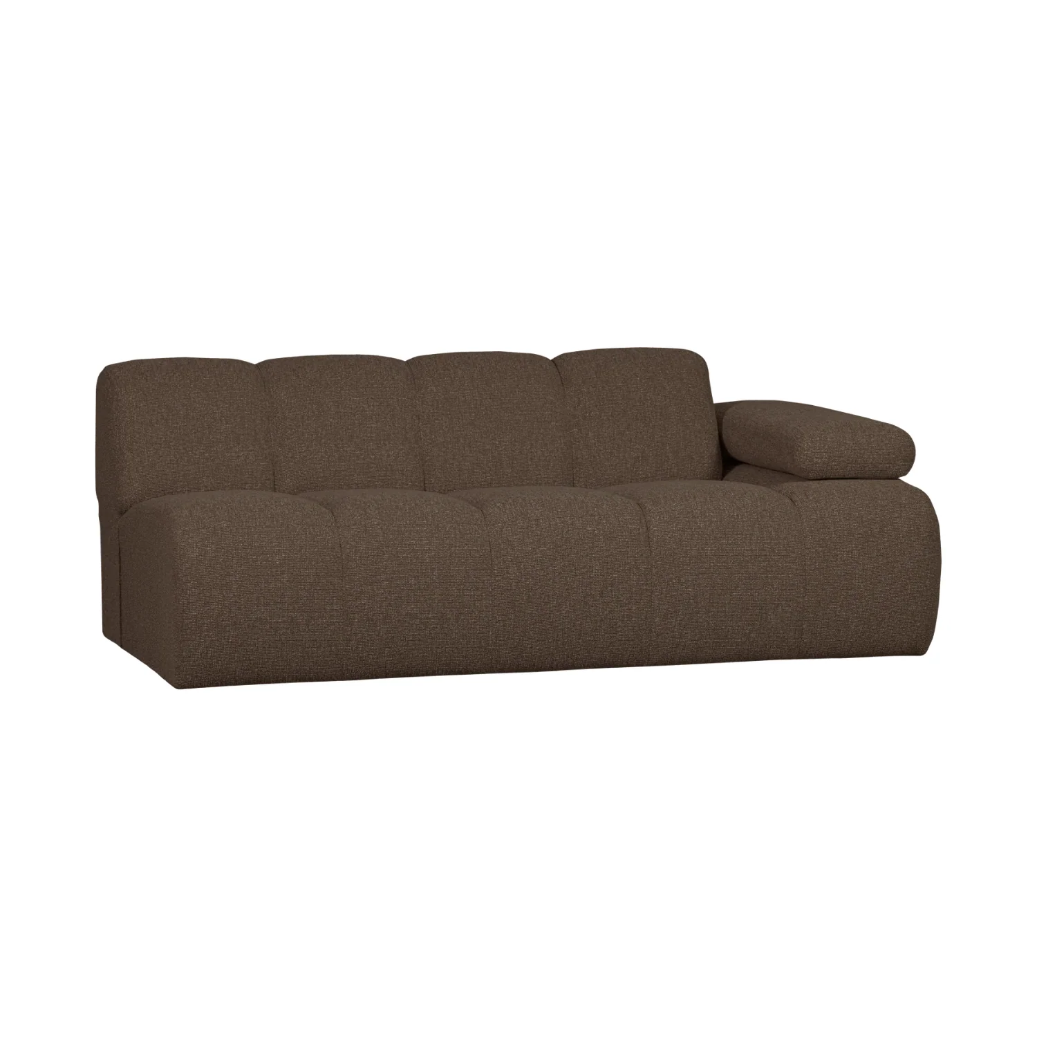 Sofa modułowa MOJO - element 2-osobowy prawostronny ciemnobrązowy bouclé