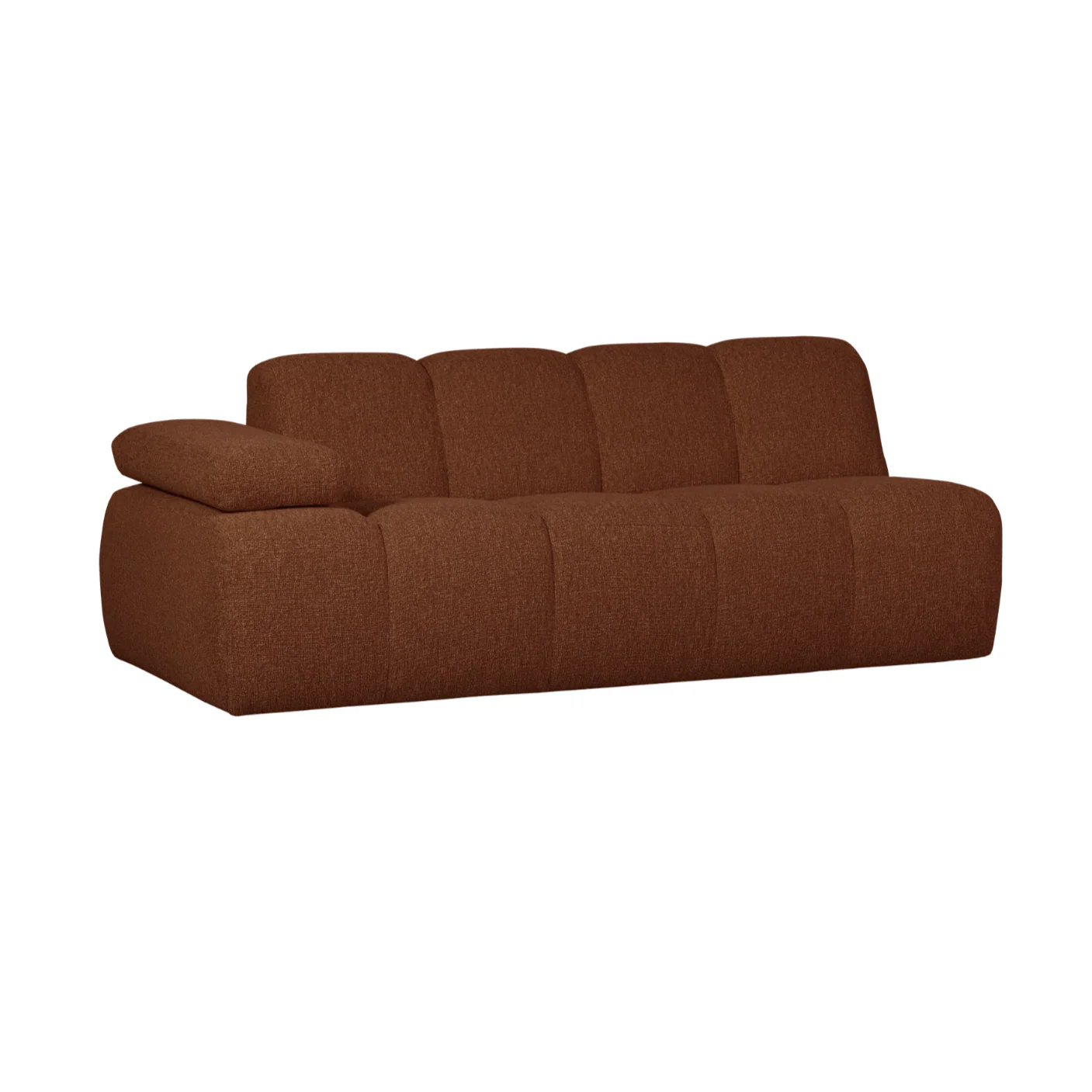 Sofa modułowa MOJO - element 2-osobowy lewostronny rdzawy brązowy bouclé