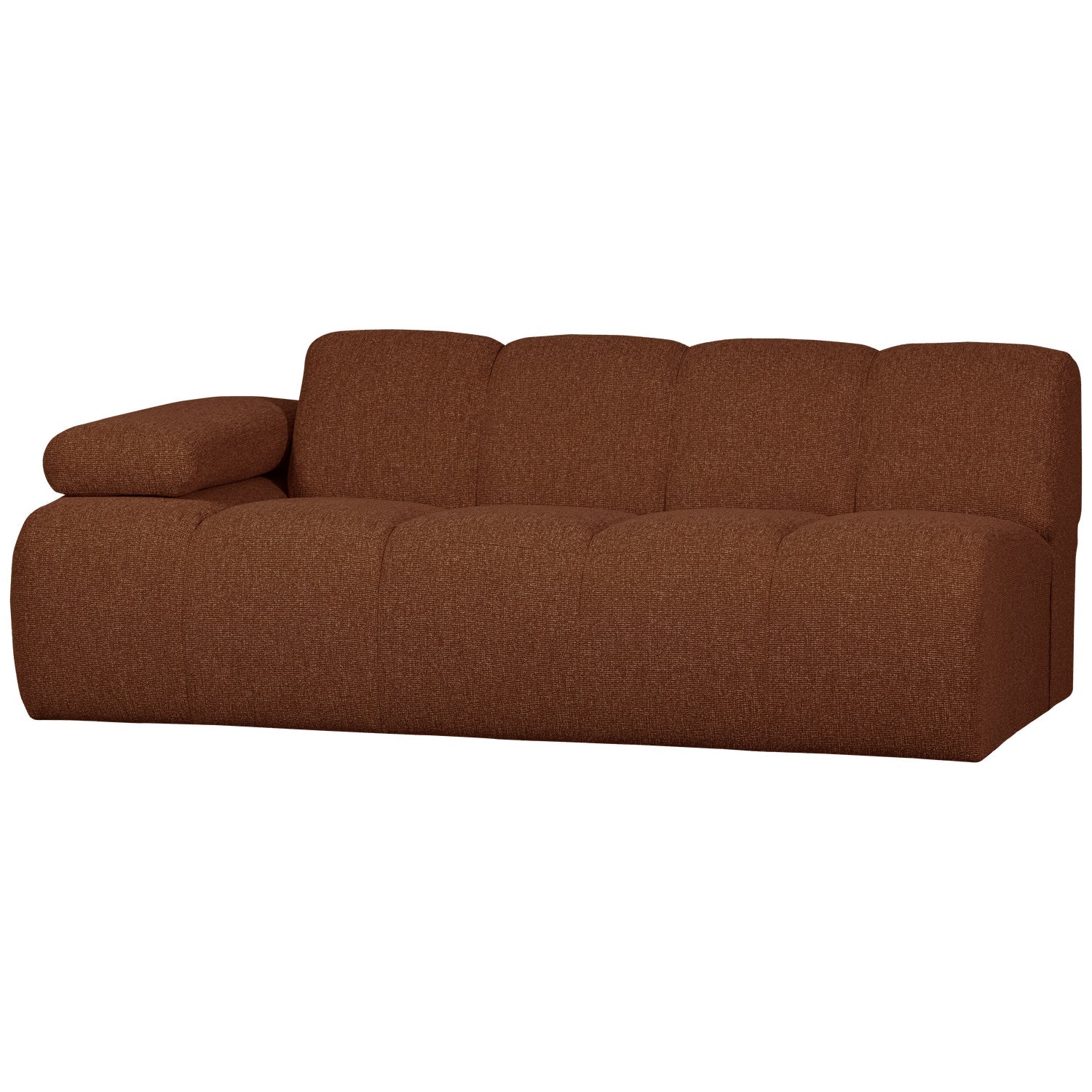 Sofa modułowa MOJO - element 2-osobowy lewostronny rdzawy brązowy bouclé - Image 6