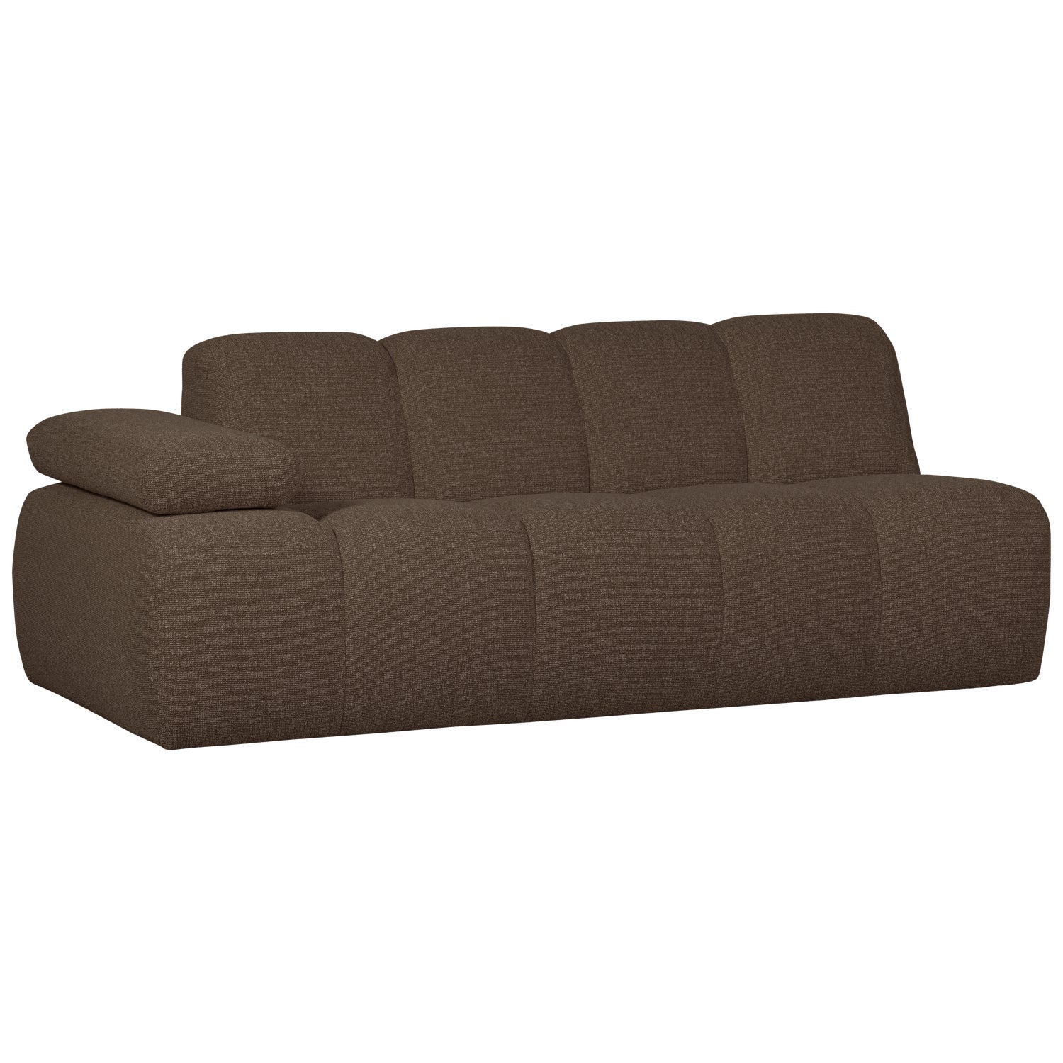 Sofa modułowa MOJO - element 2-osobowy lewostronny ciemnobrązowy bouclé - Image 6