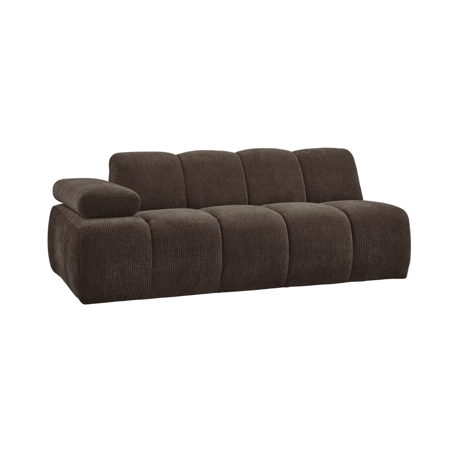 Sofa modułowa MOJO - element 2-osobowy lewostronny ciemnobrązowy sztruks