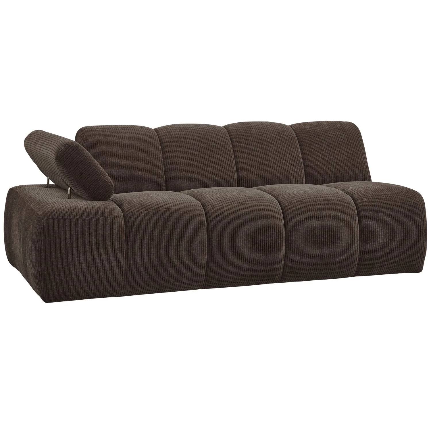 Sofa modułowa MOJO - element 2-osobowy lewostronny ciemnobrązowy sztruks - Image 4