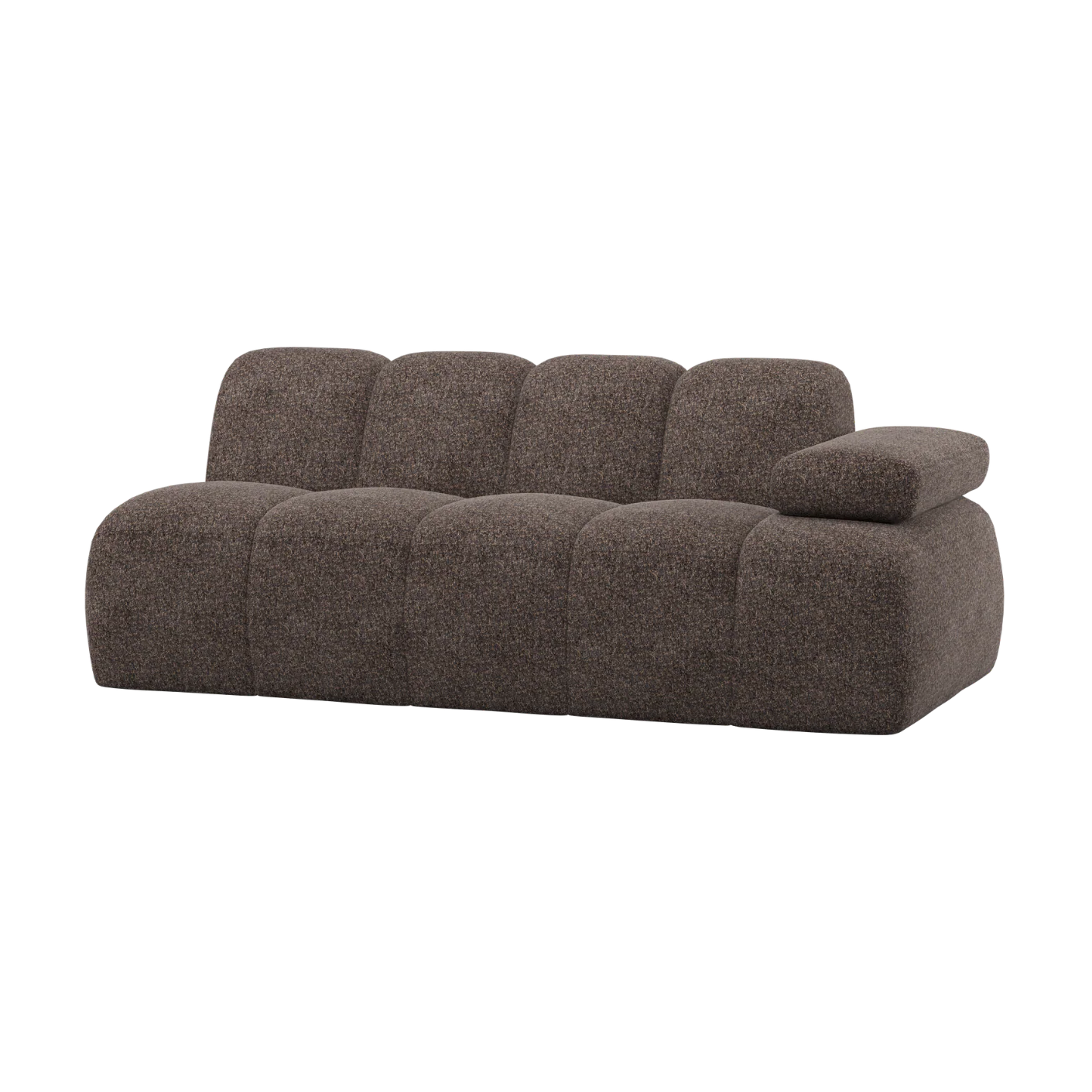 Sofa modułowa MOJO - element 2-osobowy prawostronny brązowy baranek