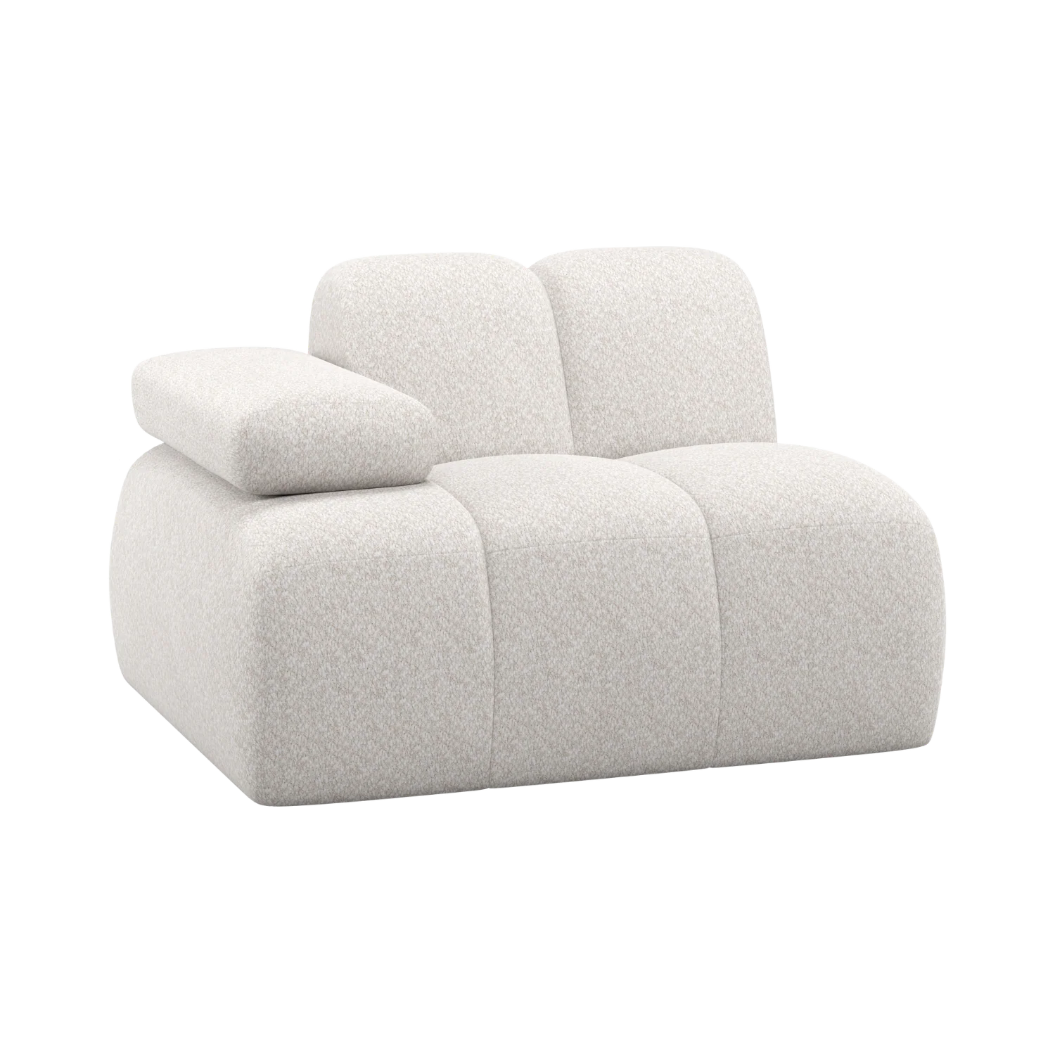 Sofa modułowa MOJO - element lewostronny ecru baranek