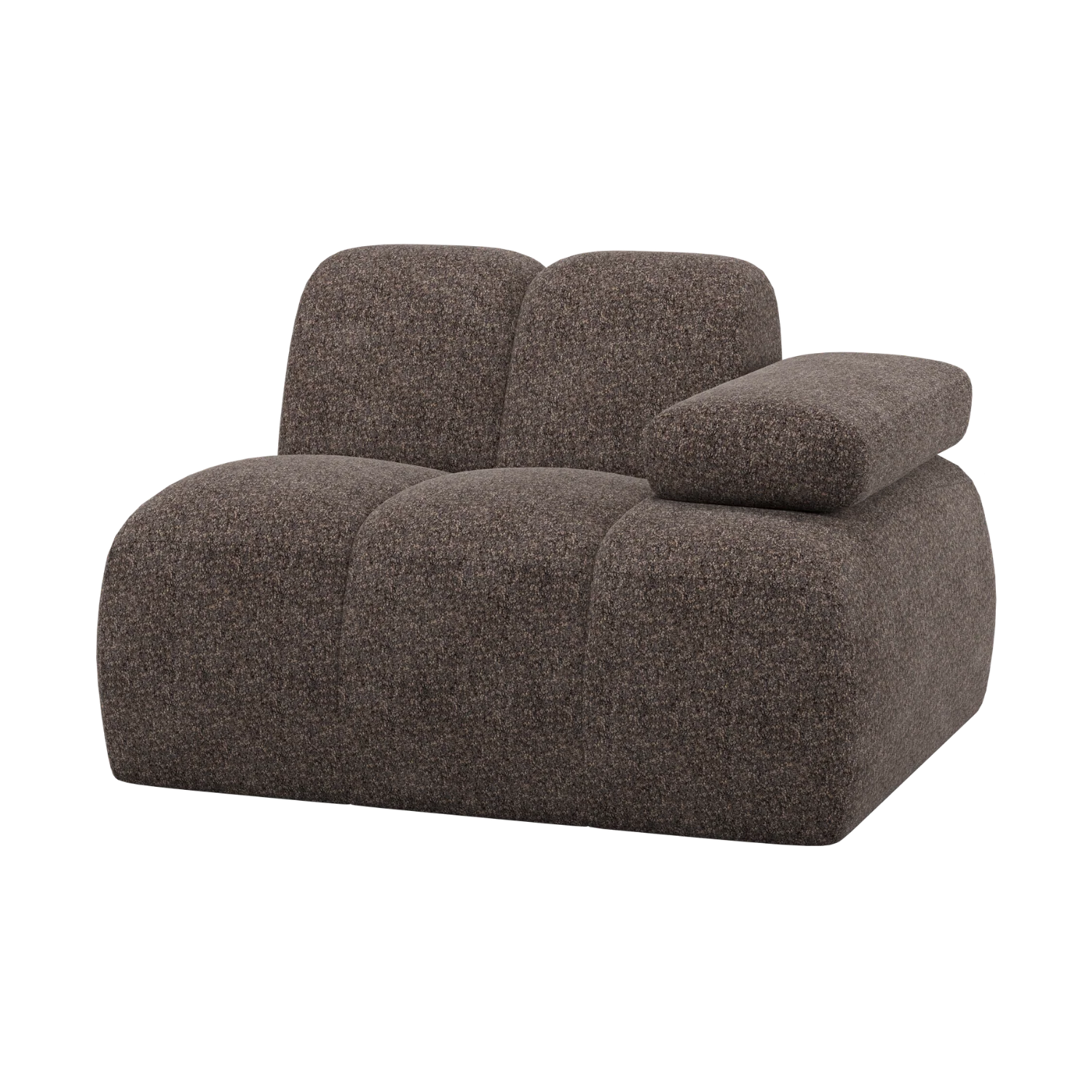 Sofa modułowa MOJO - element prawostronny brązowy baranek