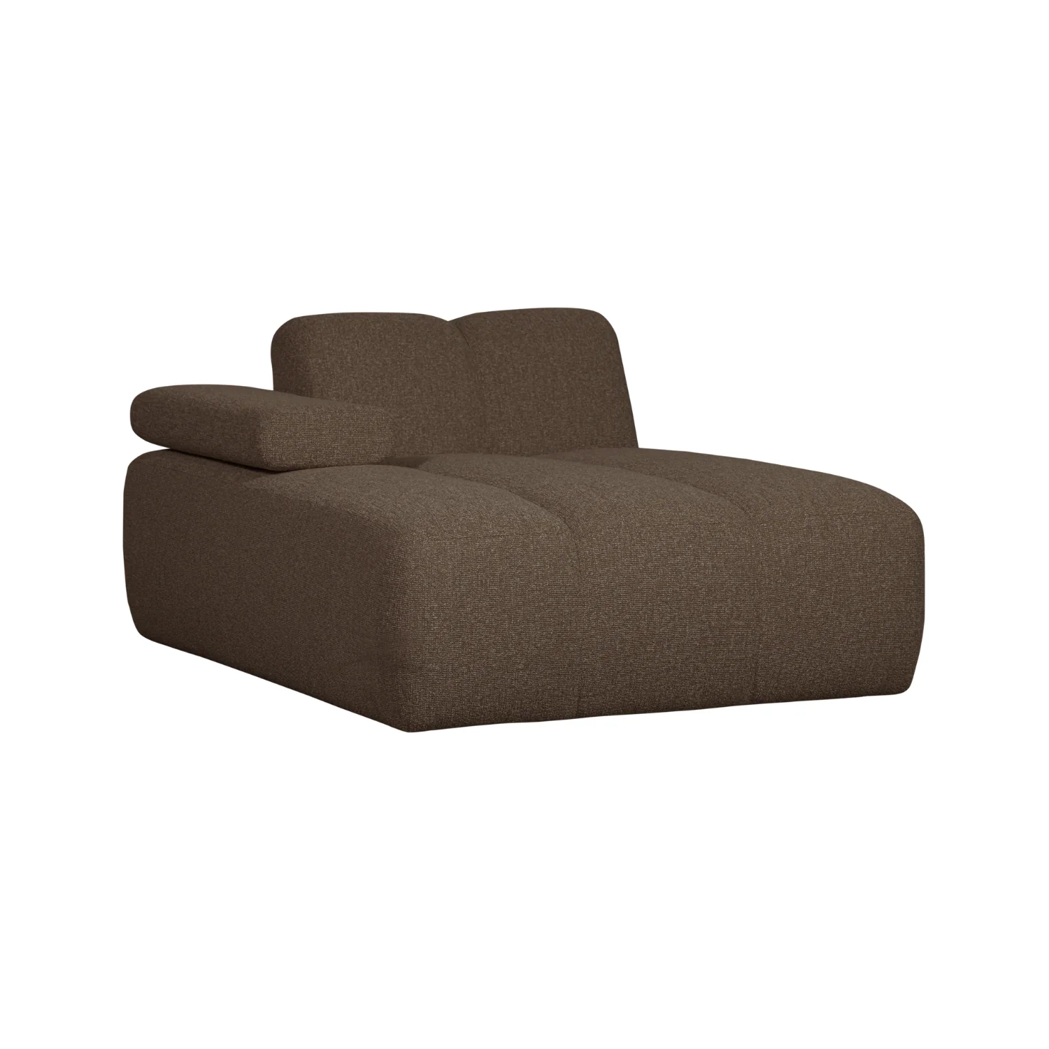 Sofa modułowa MOJO - szezlong lewostronny ciemnobrązowy bouclé